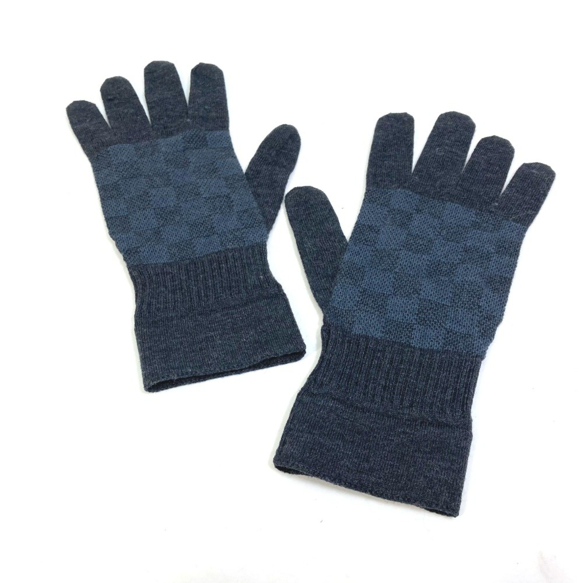 Louis Vuitton M70008 Damier Graphite Gloves knit Glove Gray Based