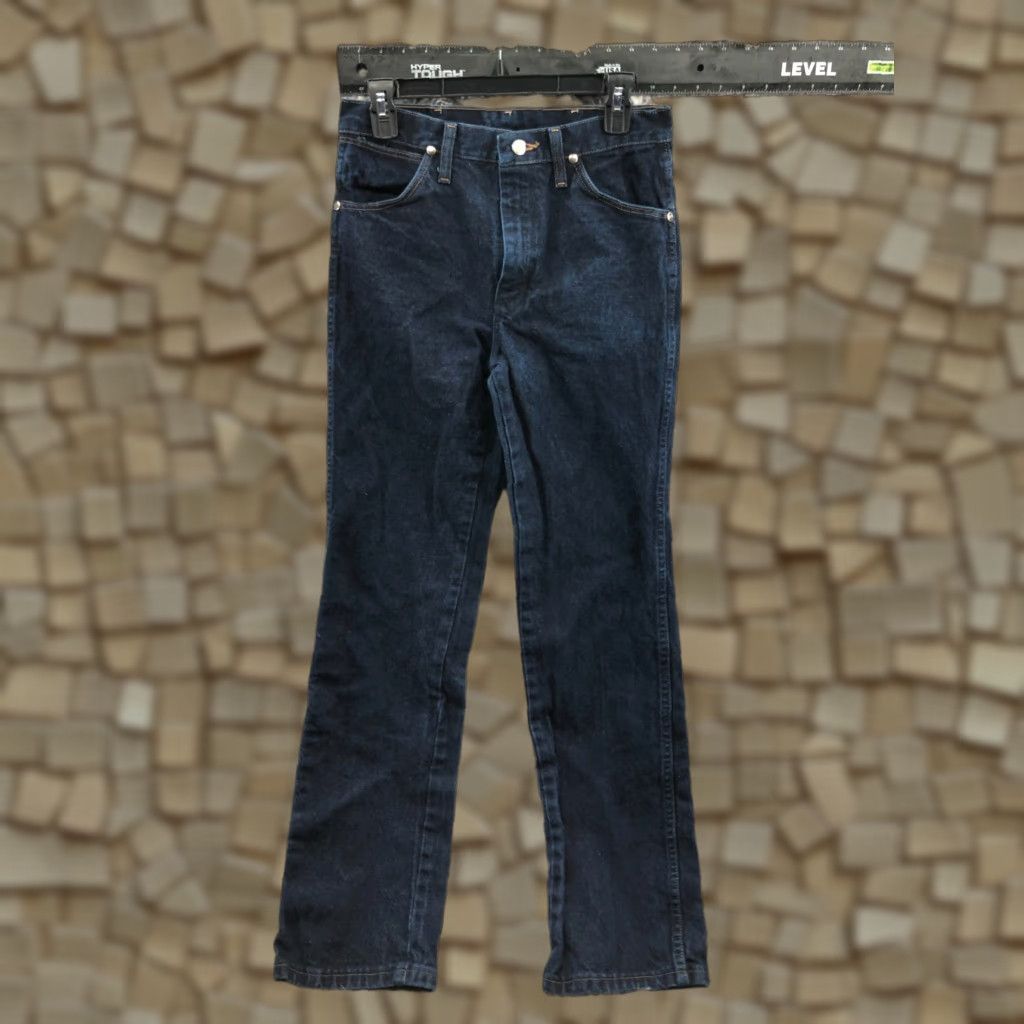 Wrangler Wrangler 933 Jeans Mens 29x32 Dark Wash Blue Mid Rise 5-Pocket Denim Button/Zip Belt Loops Straight Regular Size US 29 - 1 Thumbnail