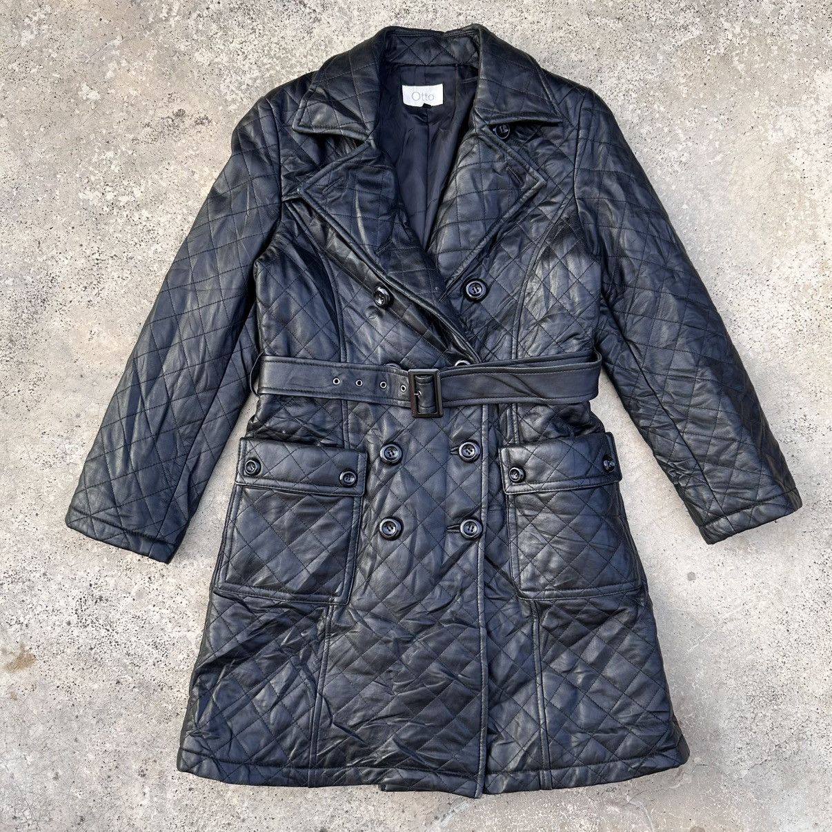 Otto Vintage Otto Quilted Puffer Trench Coat Silhouette Belted Size S / US 4 / IT 40 - 2 Thumbnail