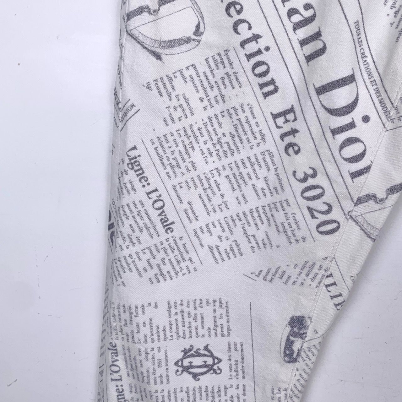 Dior Christian Dior Newspaper Print White Jeans Size US 30 / EU 46 - 4 Thumbnail