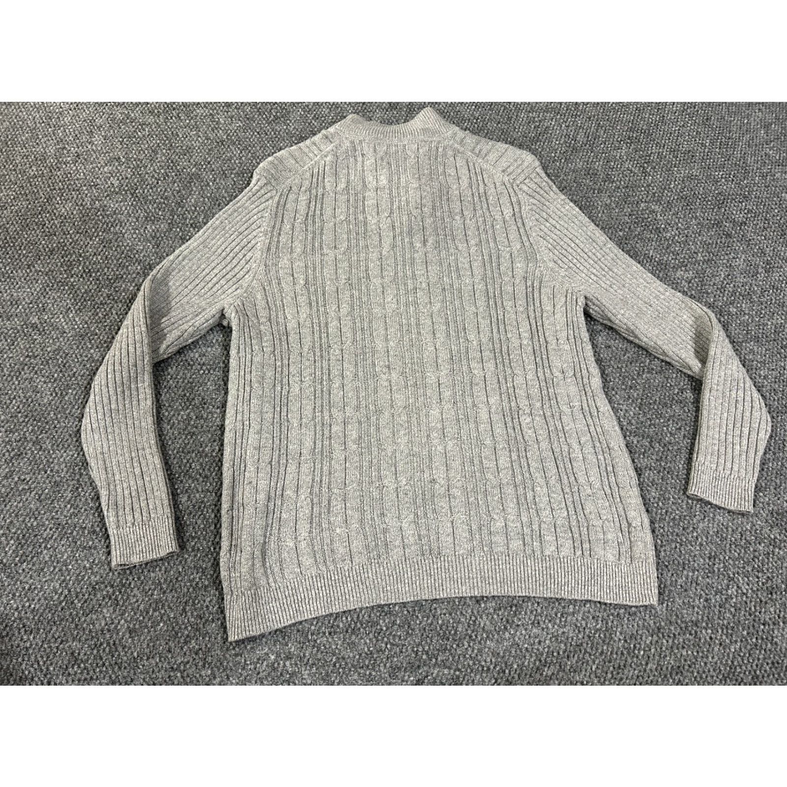 Tommy Bahama Tommy Bahama Sweater Mens L Gray Cable-Knit 1/4 Zip Pullover Size US L / EU 52-54 / 3 - 7 Thumbnail