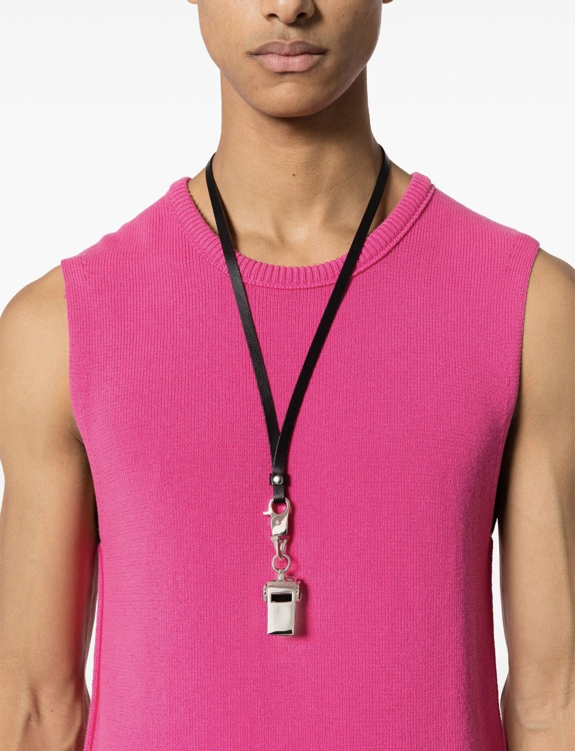 Ambush Design AMBUSH heavy whistle leather necklace on leather strap Size ONE SIZE - 2 Thumbnail
