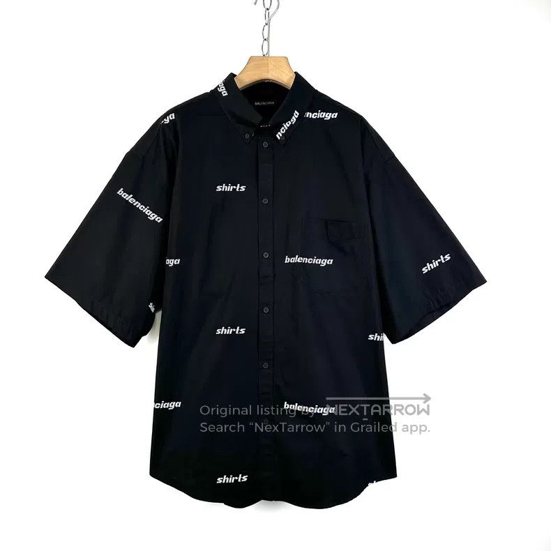 Balenciaga Balenciaga Black Bullet Screen Logo Short Sleeve Shirt Size US XS / EU 42 / 0 - 2 Thumbnail