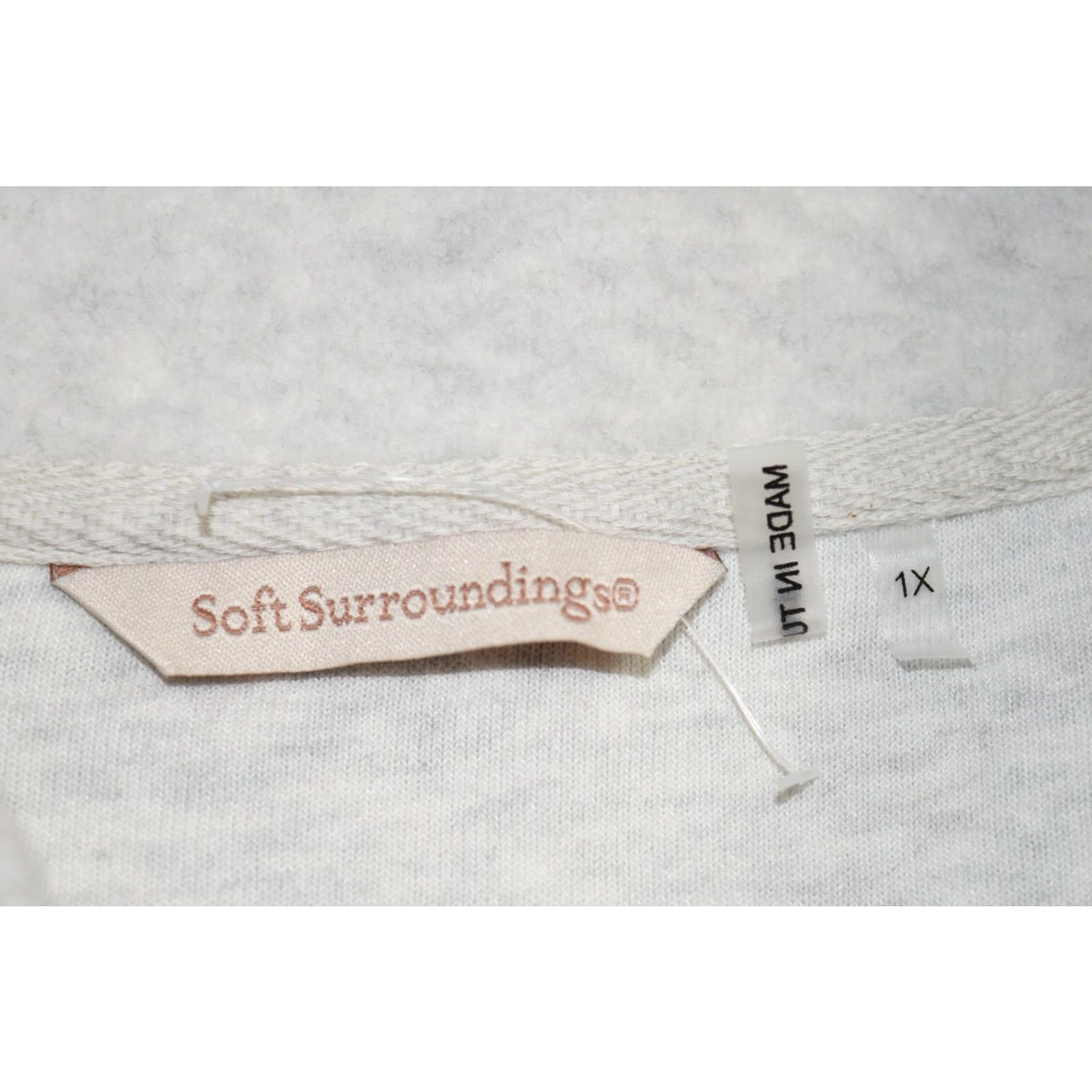 Soft Surroundings SOFT SURROUNDINGS WOMENS SWEATER XL MOCK NECK GREY FLEECE 1/4 PEARL BUTTON 1X WARM Size XL / US 12-14 / IT 48-50 - 5 Thumbnail