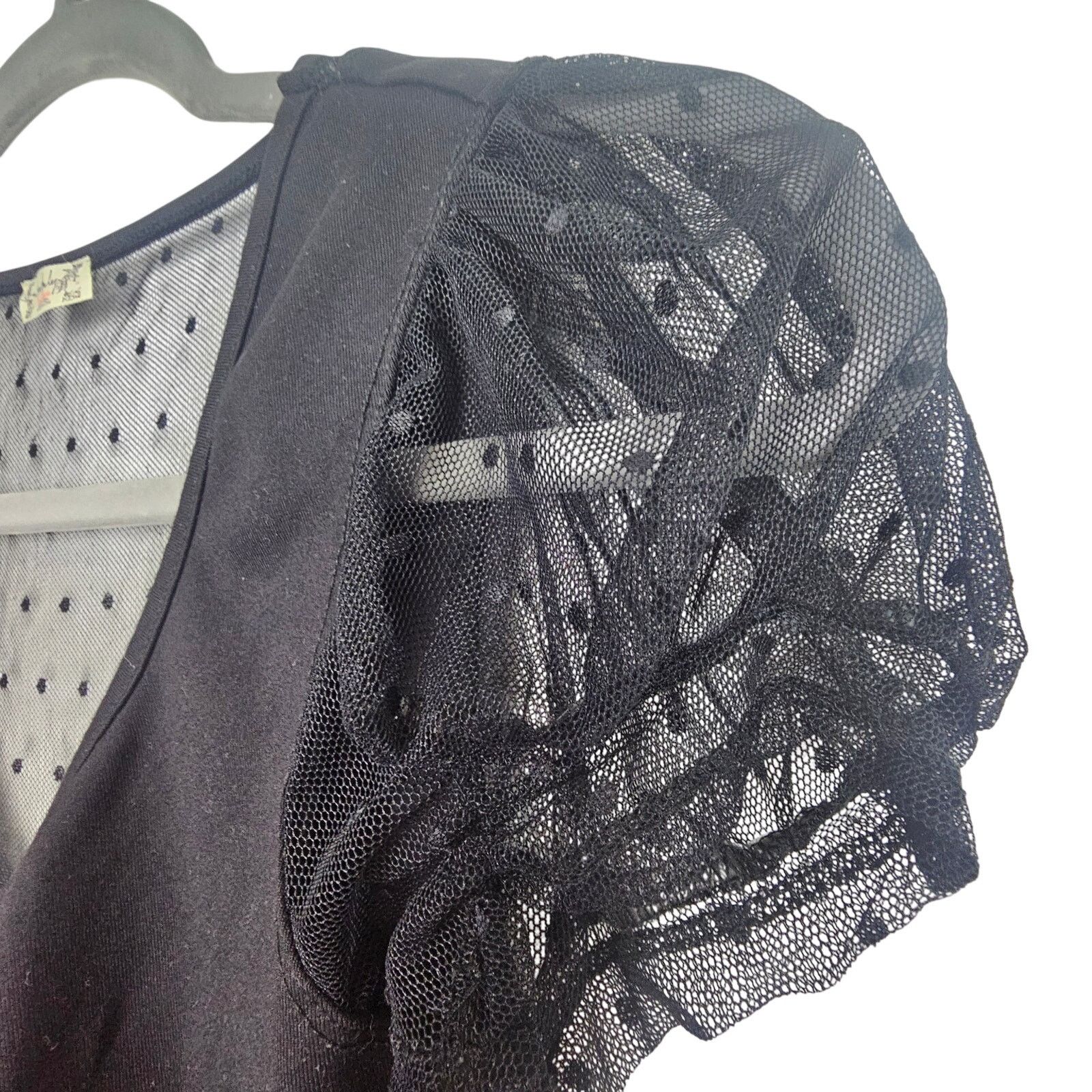 Free People Intimately Free People Womens Black Cinched Lace Top Size S Size S / US 4 / IT 40 - 4 Thumbnail