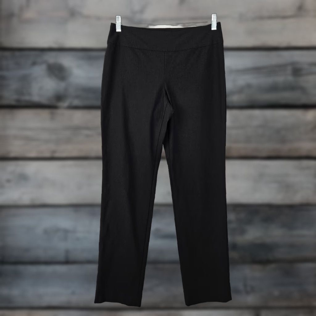 NIC+ZOE Nic+Zoe Womens Pants Sz 6 Black Pull On Mid Rise Rayon Blend Dress Pants Size 28" / US 6 / IT 42 - 1 Thumbnail