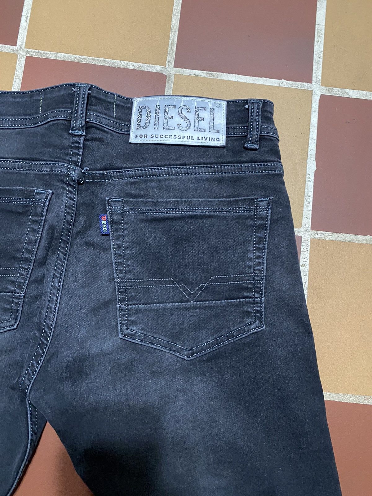 Designer Vintage Diesel Industry Black Jeans Y2K skinny Size US 32 / EU 48 - 3 Thumbnail