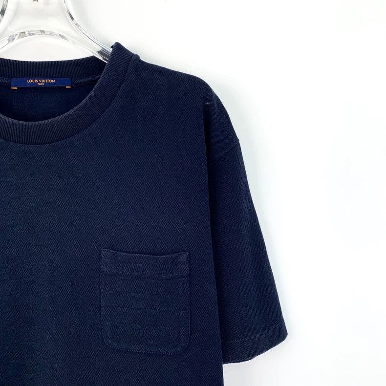 Louis Vuitton Louis Vuitton Navy checkerboard cotton crewneck short-slee Size US L / EU 52-54 / 3 - 3 Thumbnail