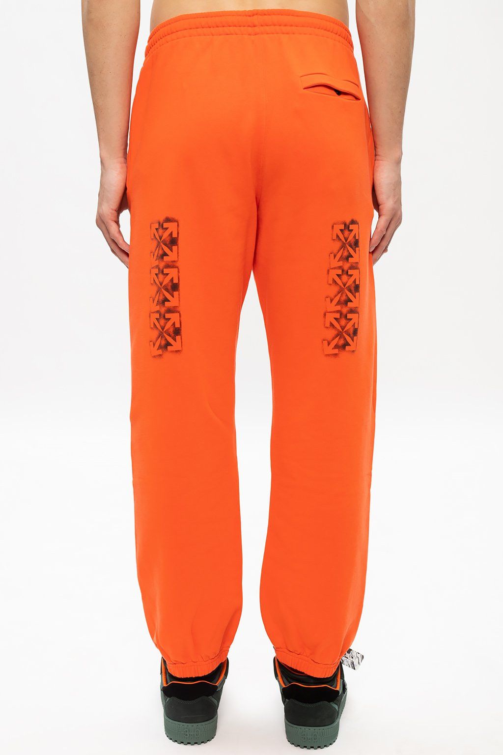 Off-White Orange Sprayed Stencil Arrows Logo Sweatpants Size US 32 / EU 48 - 2 Thumbnail