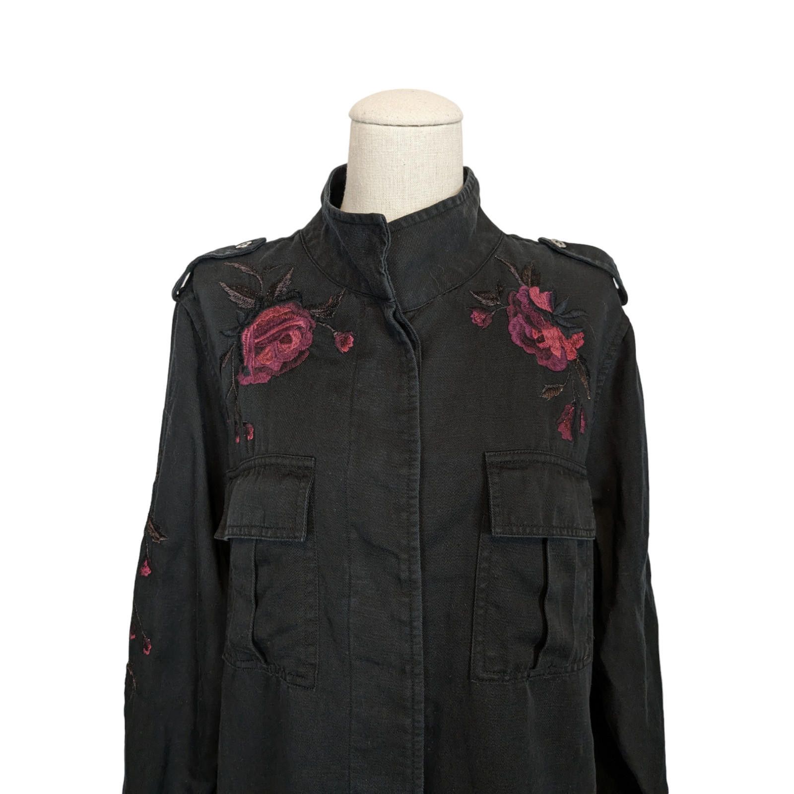 Rails Rails Elliot Floral Embroidered Shirt Jacket Black Small Size S / US 4 / IT 40 - 2 Thumbnail
