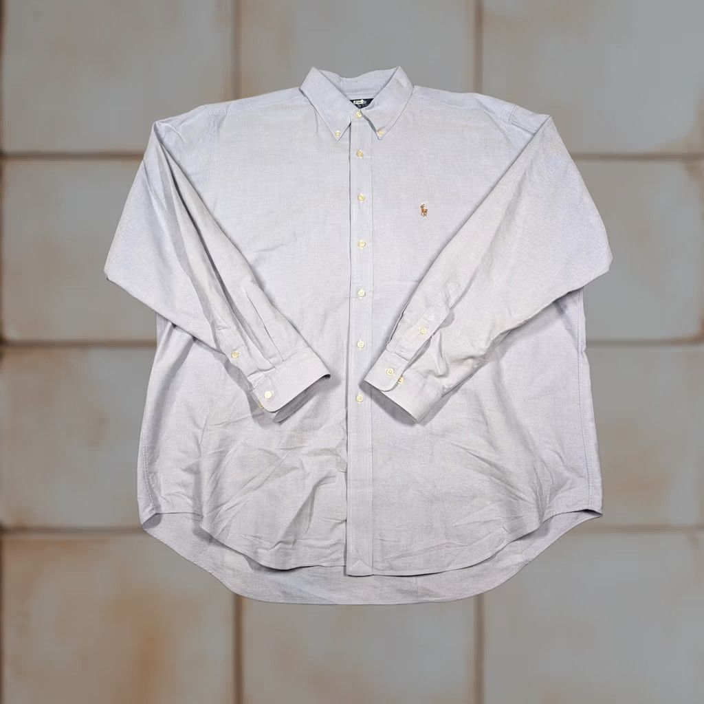 Ralph Lauren Ralph Lauren Yarmouth Shirt Mens XL Blue Oxford Button Down Long Sleeve Button-Up Solid Cotton Classic Fit Embroidered Polo Player Logo Size US XL / EU 56 / 4 - 1 Thumbnail