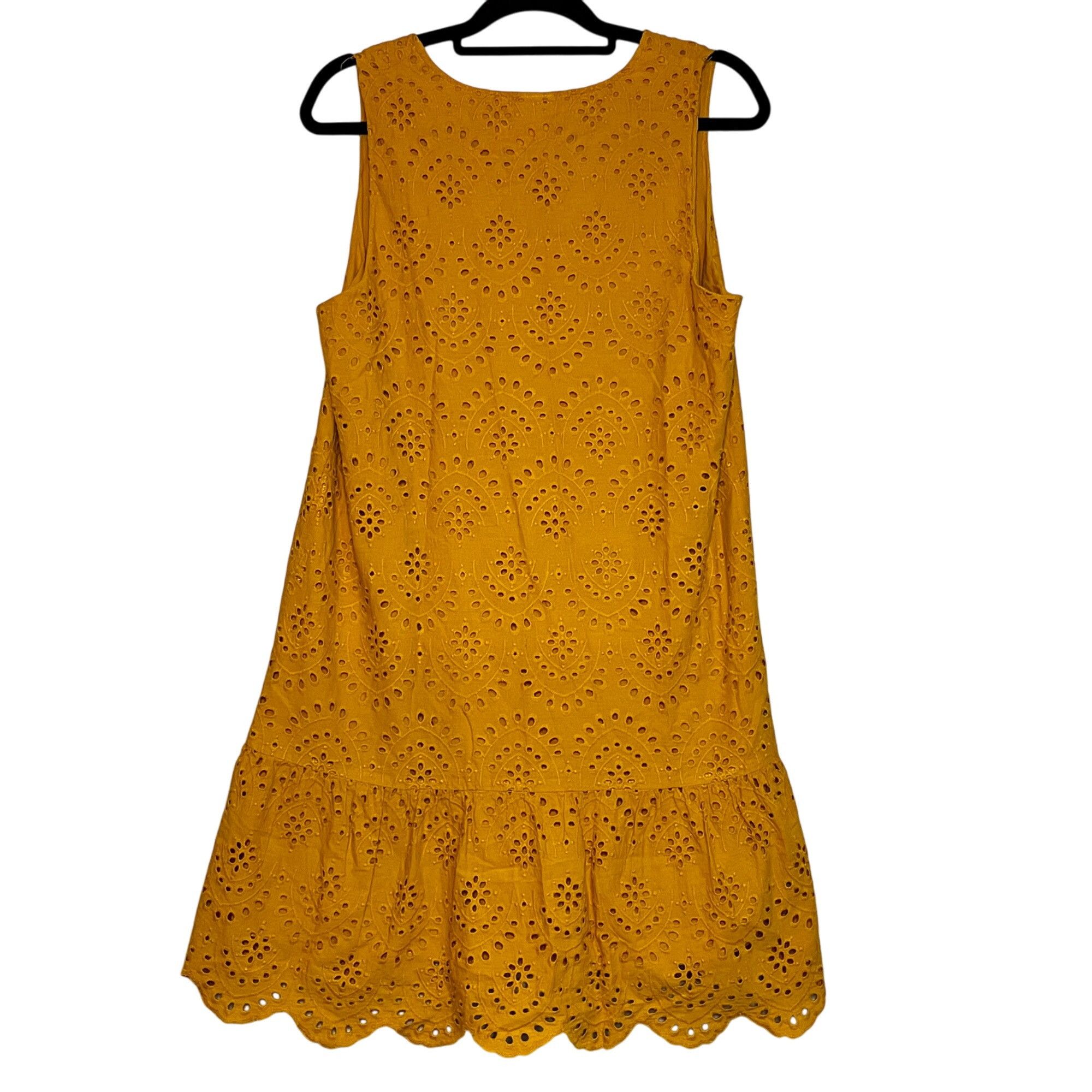 Other Dolan Woman's Yellow Eyelet Sleeveless Dress Scalloped Hem L Size L / US 10 / IT 46 - 4 Thumbnail