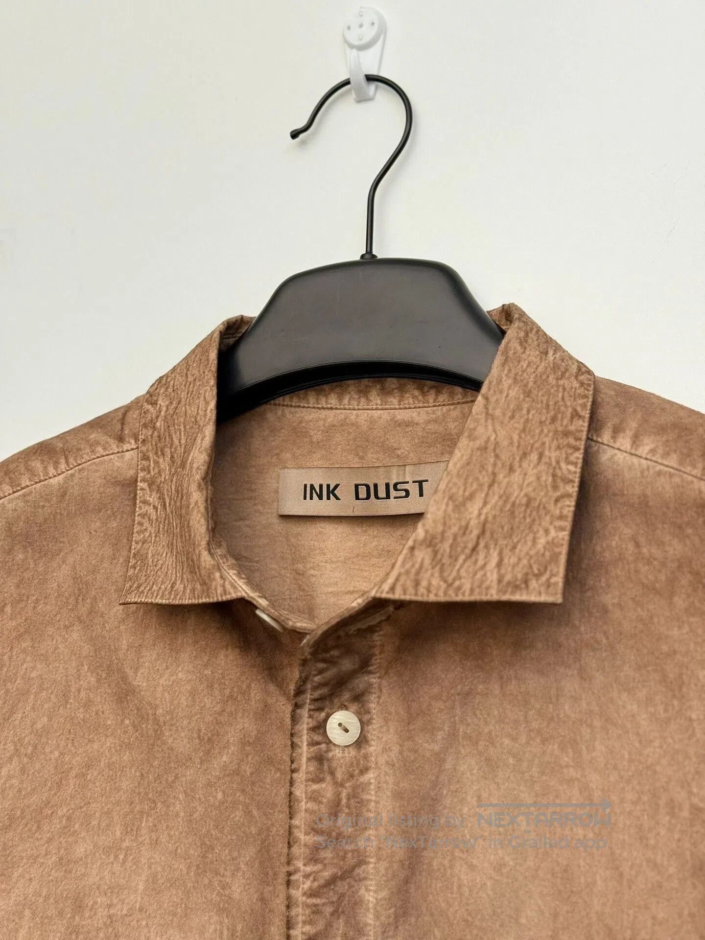 DUST Dark Aesthetic Deconstructed Brown Shirt. Size US L / EU 52-54 / 3 - 5 Thumbnail