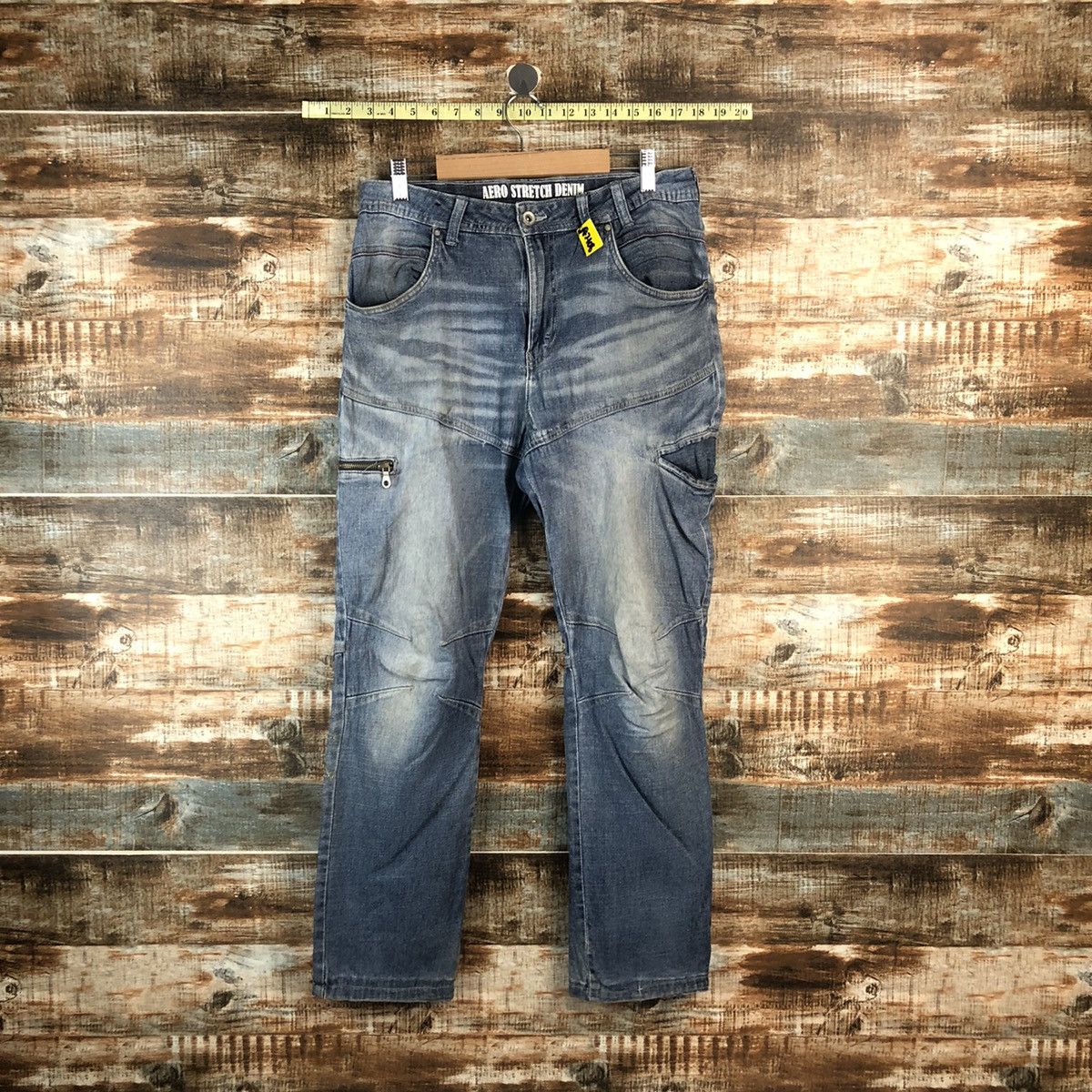 Japanese Brand Aero Light Bleu Distressed Denim Pants #A2108 Size US 32 / EU 48 - 1 Thumbnail