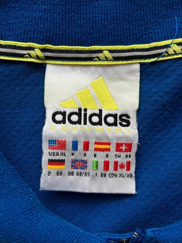 Adidas Adidas Equipments Sz XL Vintage 90s Polo Shirt Rare Zip Neck Size US XL / EU 56 / 4 - 4 Thumbnail