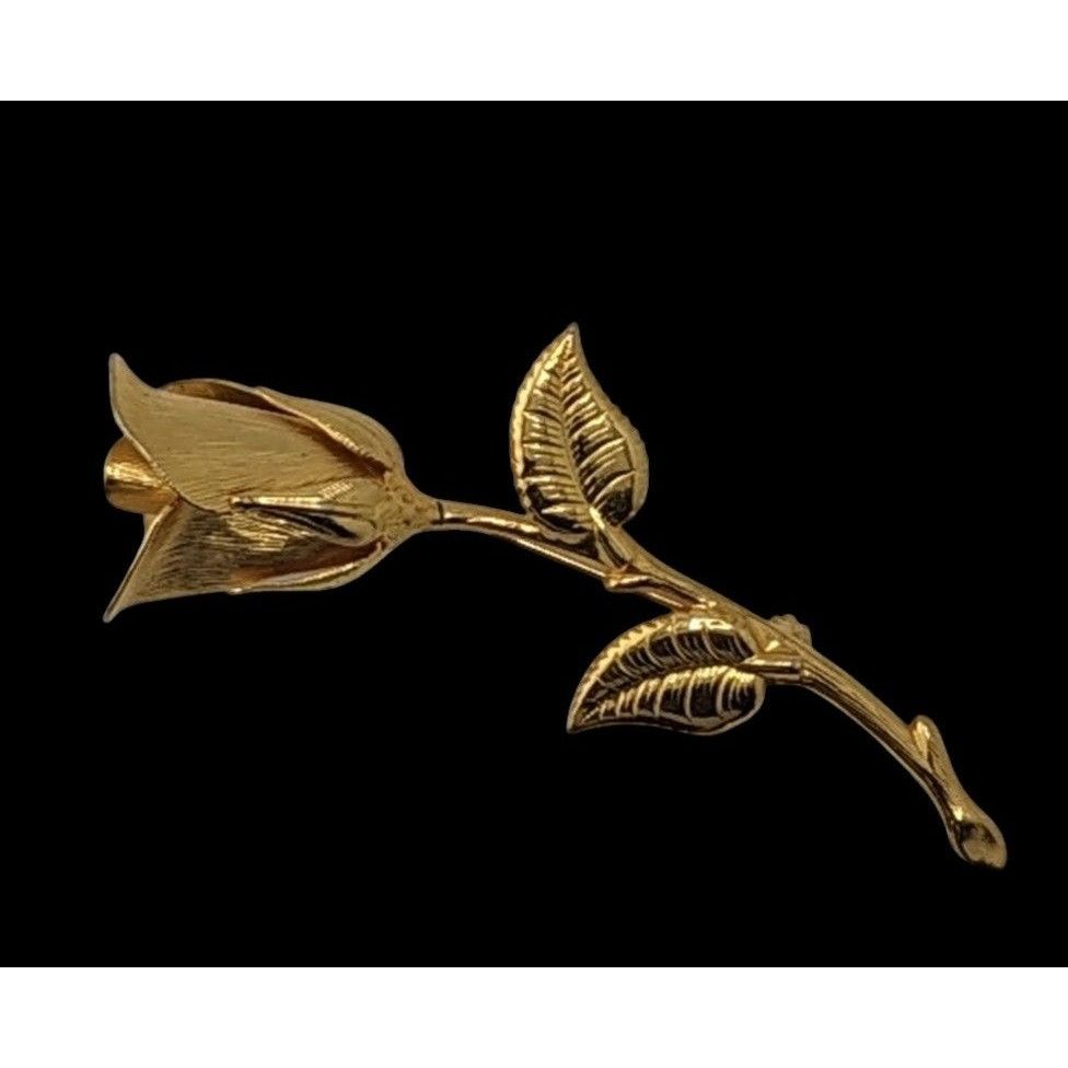 Other Vintage Gold-Tone Rosebud Brooch Size ONE SIZE - 2 Thumbnail