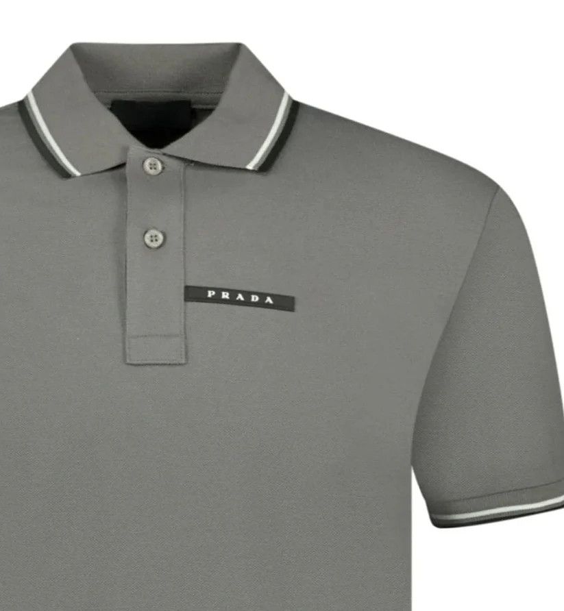 Prada o1mt1gz0924 Short Sleeve Polo Shirt in Grey Size US XL / EU 56 / 4 - 2 Thumbnail