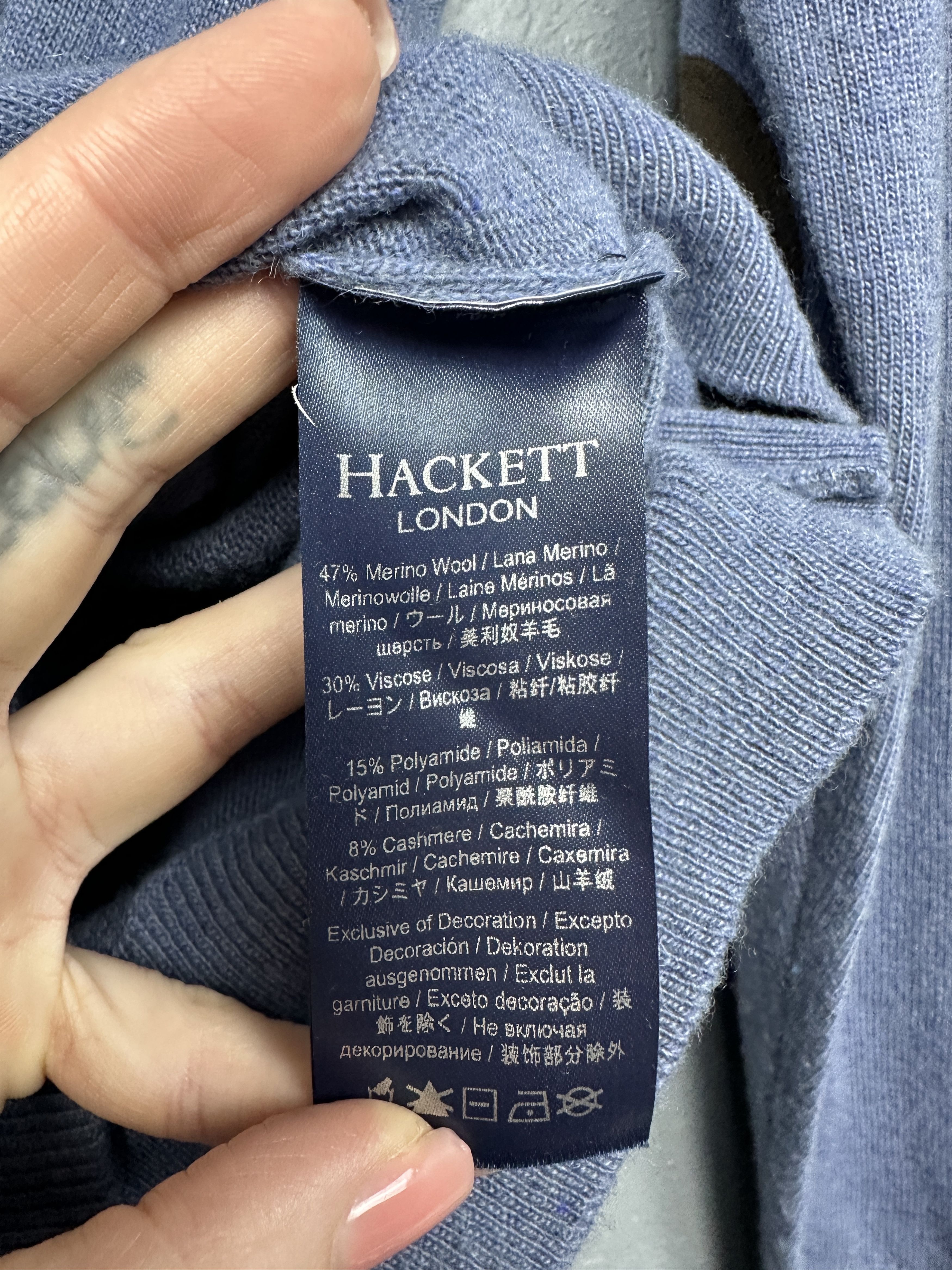 Hackett Hackett London Merino Wool Knit Mens Crew Neck Sweater Size US S / EU 44-46 / 1 - 4 Thumbnail