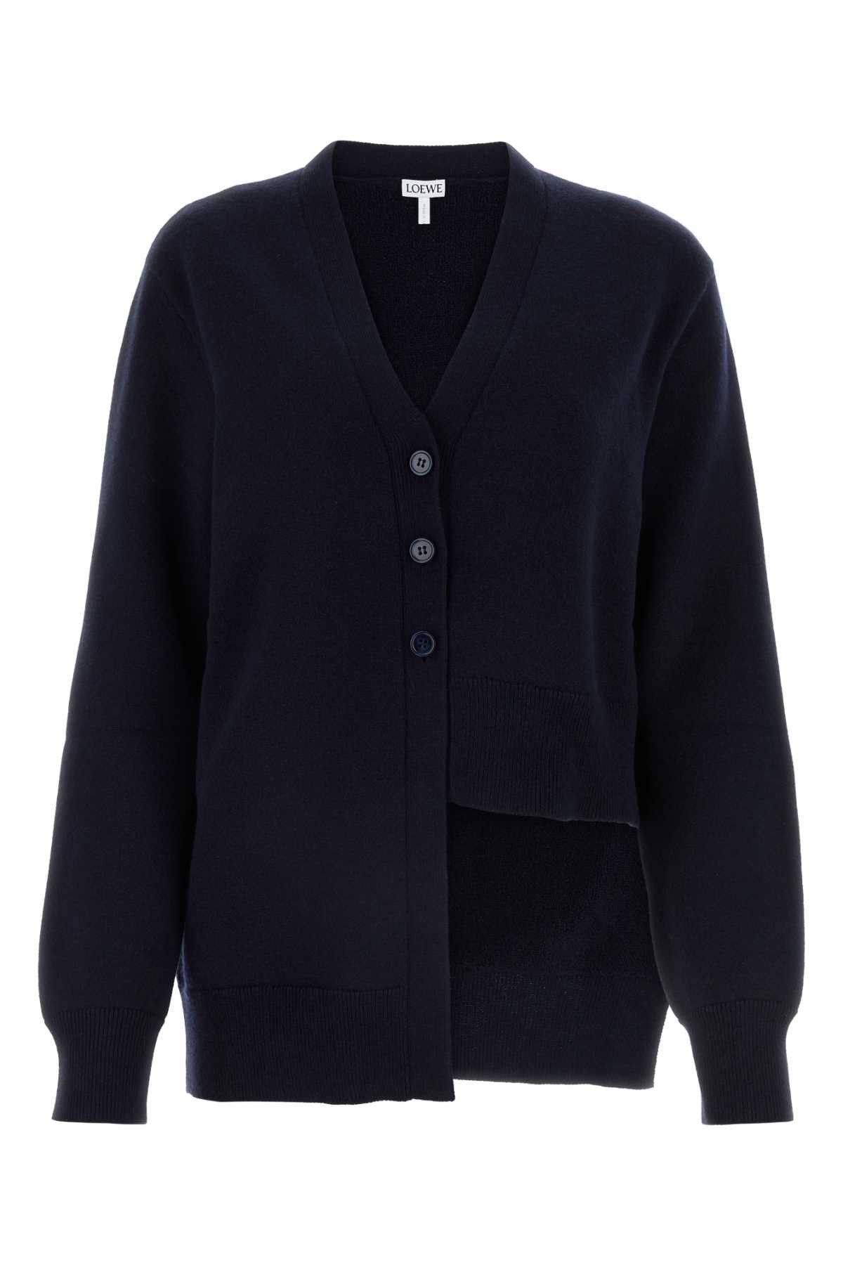 image of Loewe Midnight Blue Cashmere Cardigan, Women's (Size XS)