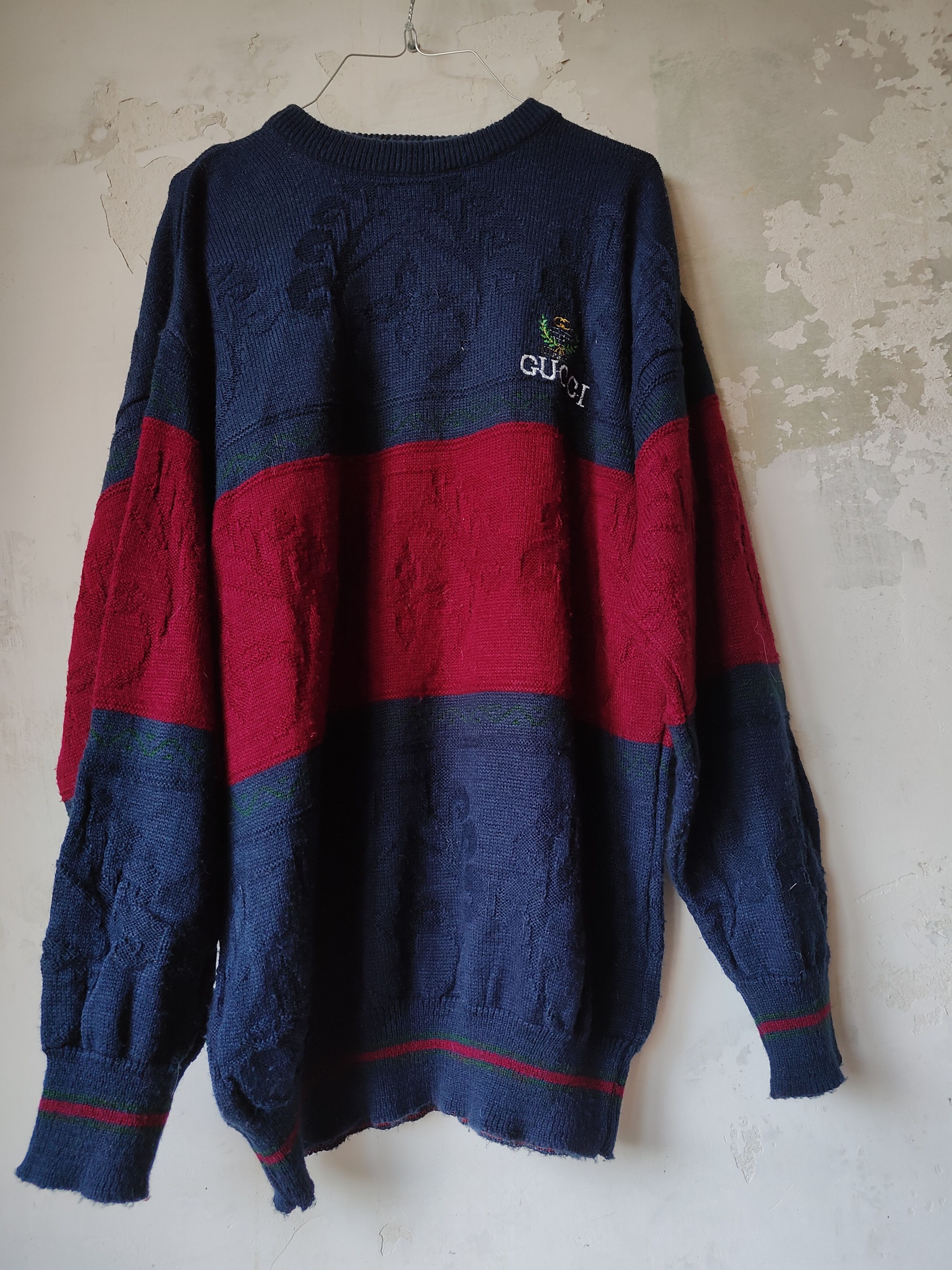 Vintage Vintage Guczi fake sweater logo y2k 80s 90s jumper Size US XL / EU 56 / 4 - 1 Thumbnail