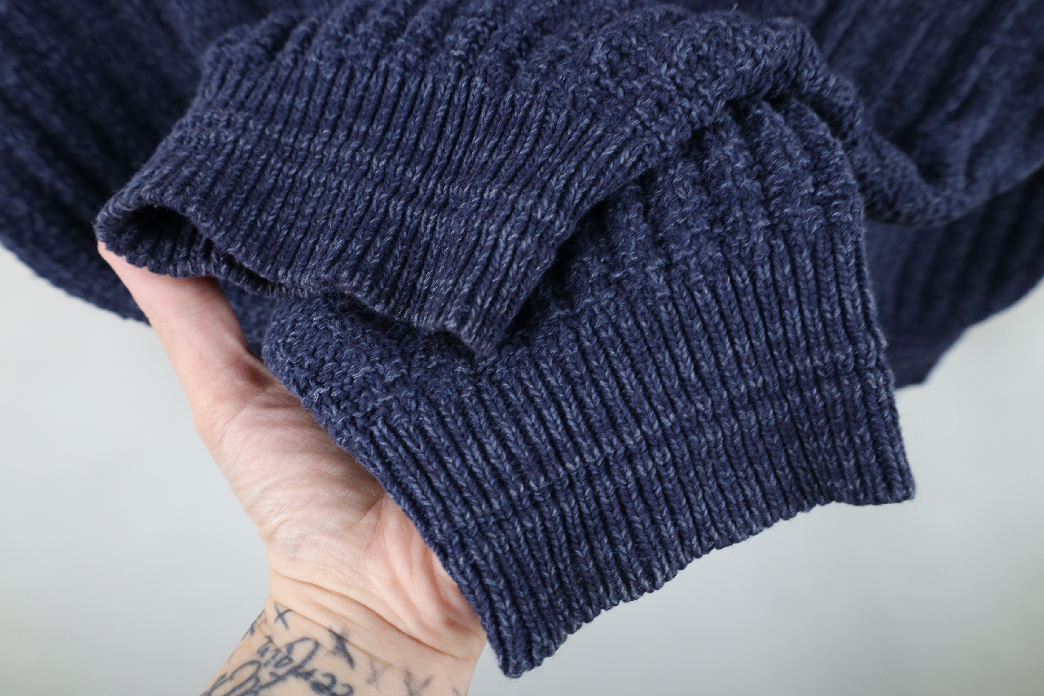 Vintage Vintage 90s Streetwear Cotton Ribbed Knit Sweater Blue USA Size US XL / EU 56 / 4 - 4 Thumbnail
