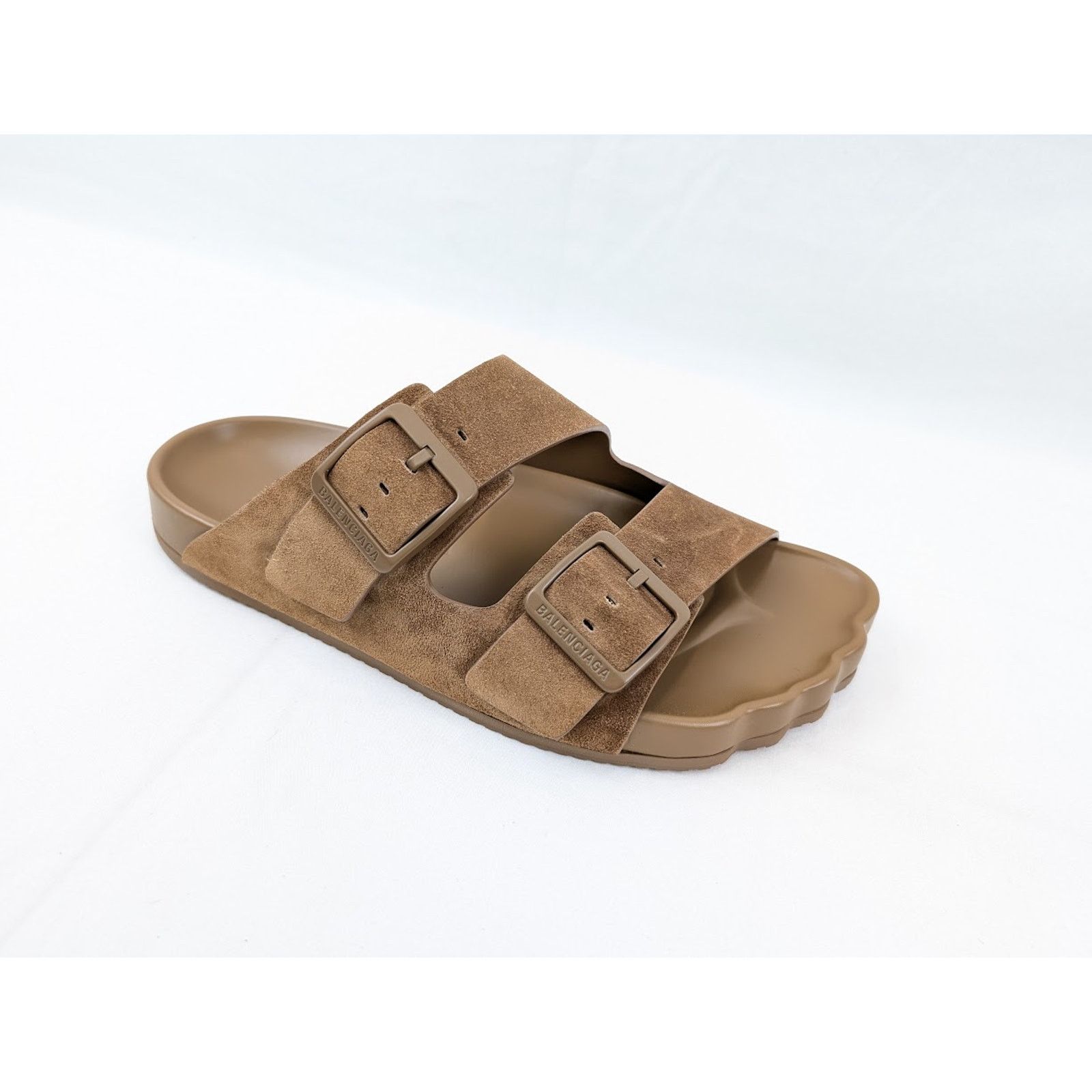 Balenciaga o1rshd1 Q:2 / Suede Sunday Sandals in Brown Size US 12 / EU 45 - 2 Thumbnail