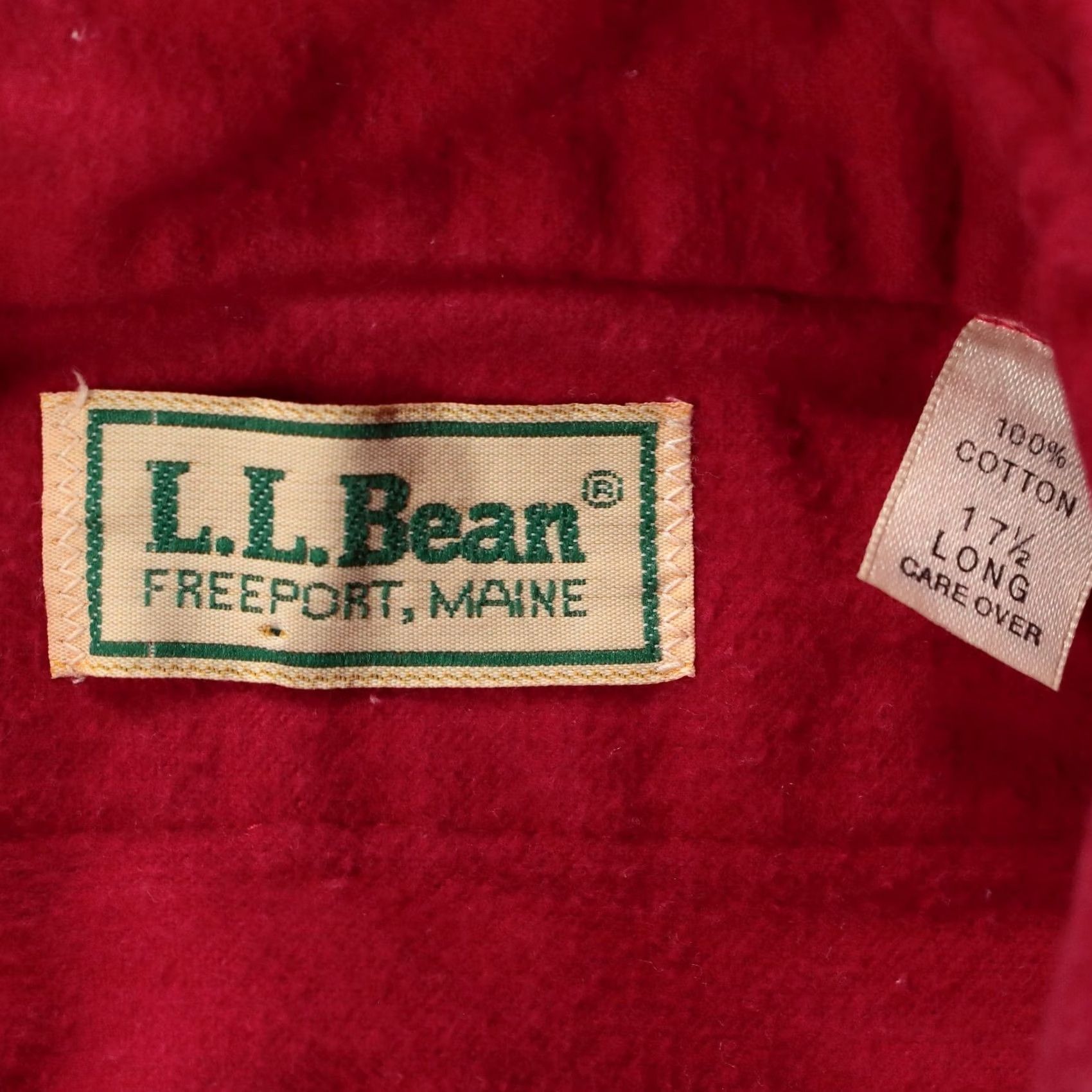 Vintage VINTAGE L.L. Bean camp flannel shirt red 17.5 faded distressed chamois Mens Size US XXL / EU 58 / 5 - 7 Thumbnail