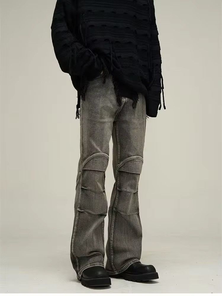 Japanese Brand × Vintage Pleated Denim Low Waist Vintage Style Flared Coal Party Size US 31 - 1 Thumbnail