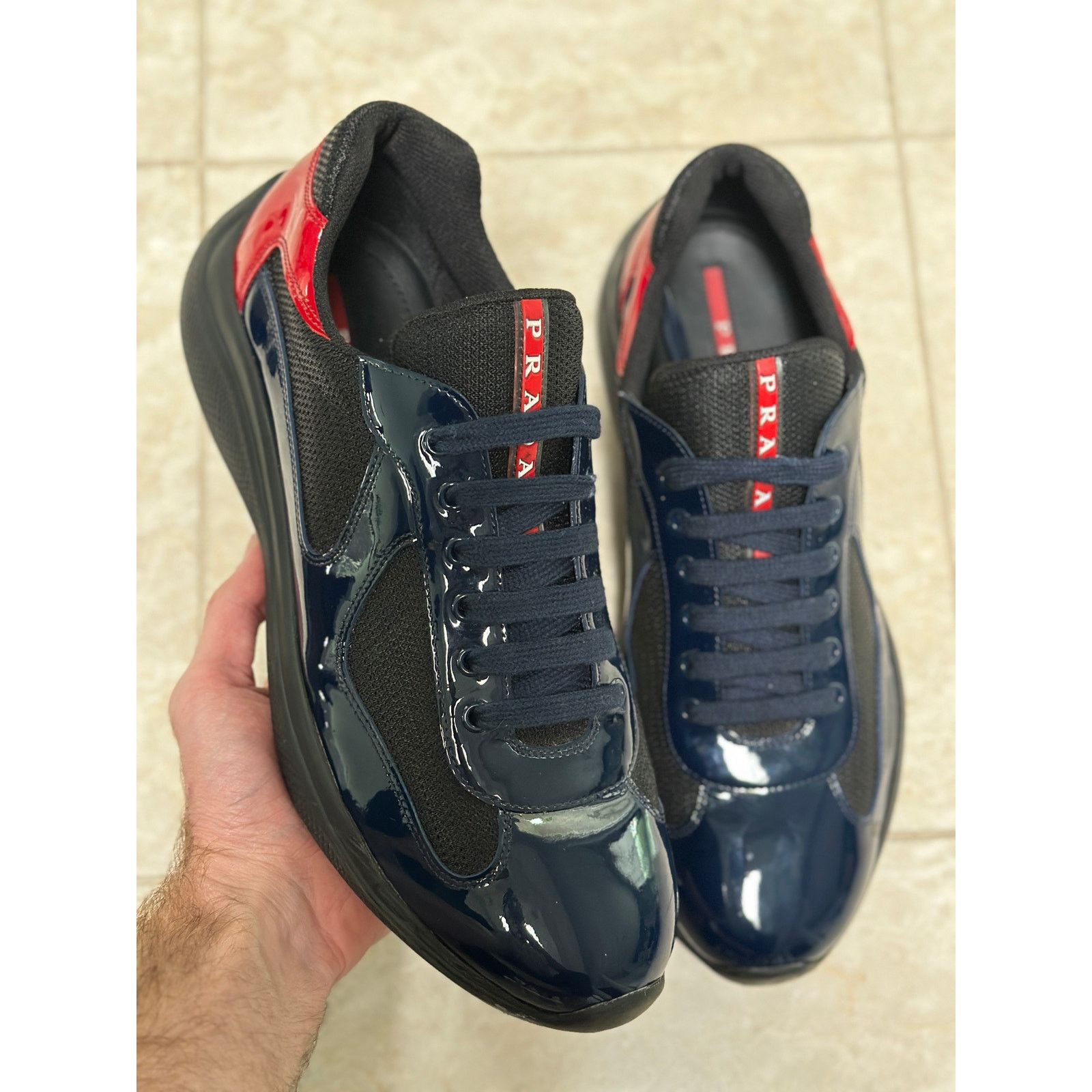 prada sport america’s cup archive Prada Sport S/S 1999 Americas Cup Leather Mesh Sneakers The