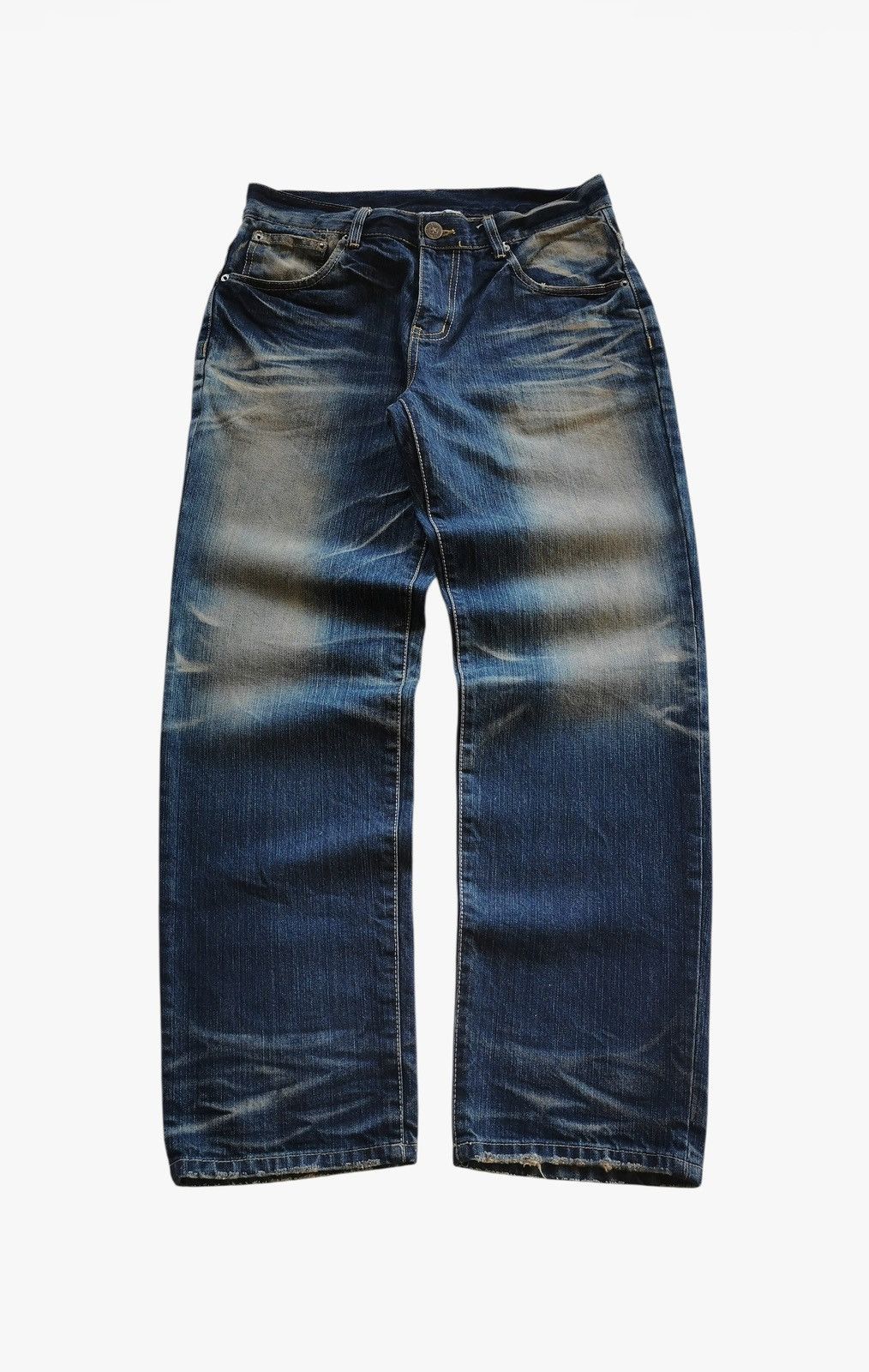 Jean Krhyme Denim Y2K Distressed Graffiti Jeans Size 32x31 Size US 32 / EU 48 - 1 Thumbnail