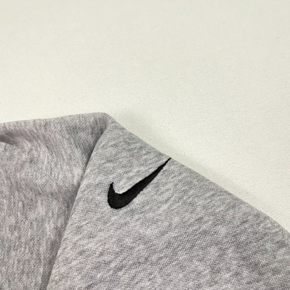 Nike Nike Hoodie Mens 2XL Gray Center Logo Swoosh Distressed Zip Pullover with Hood Pockets Vintage-Style 80s 90s Sportswear Classic Nike Sportswear Size US XXL / EU 58 / 5 - 4 Thumbnail