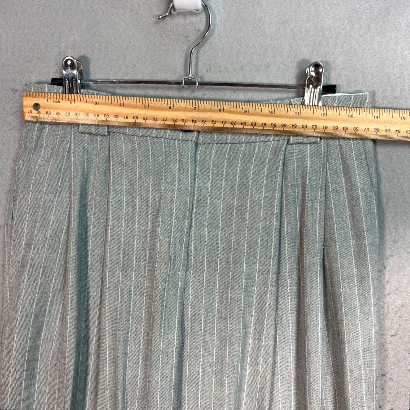 Asos ASOS Design Womens Grey Pinstripe High-Waisted Wide Leg Trousers Size 2 Petite Pants Womens Size 26" / US 2 / IT 38 - 5 Thumbnail