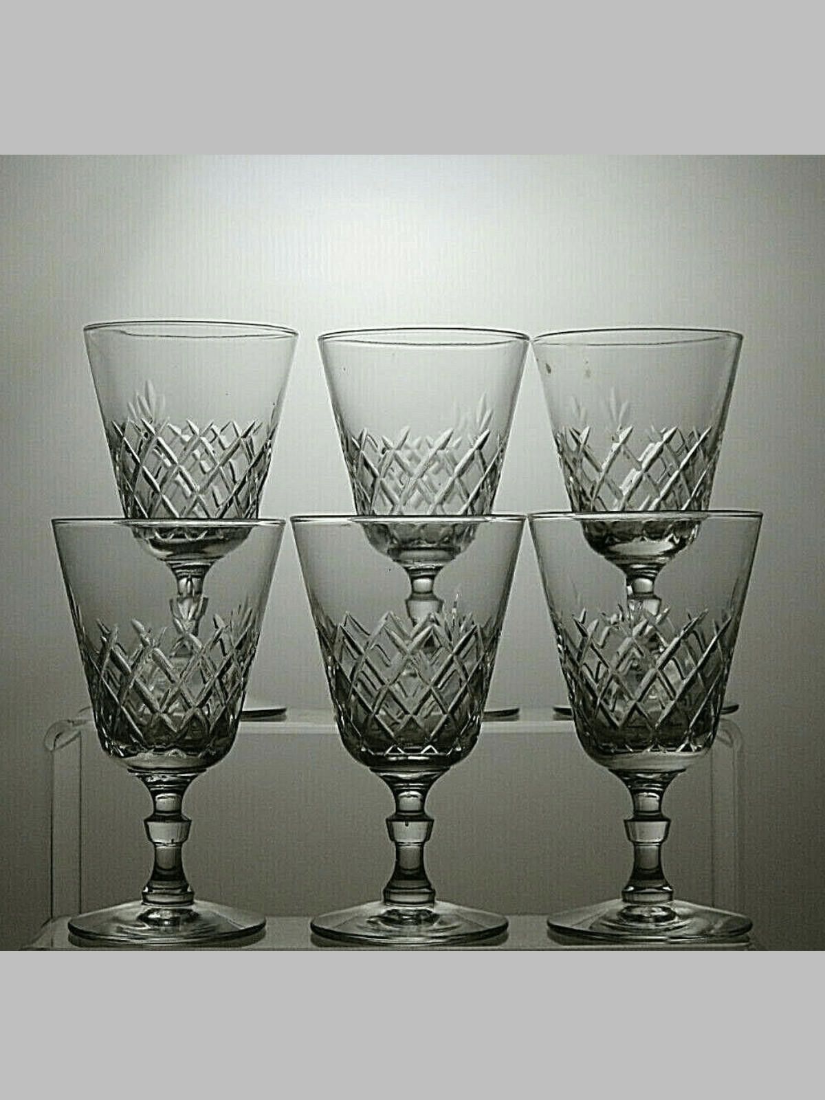 Club Monaco Monarch Crystal Cut Glasses Set Of 6 Wine Glasses 5" Size ONE SIZE - 1 Thumbnail