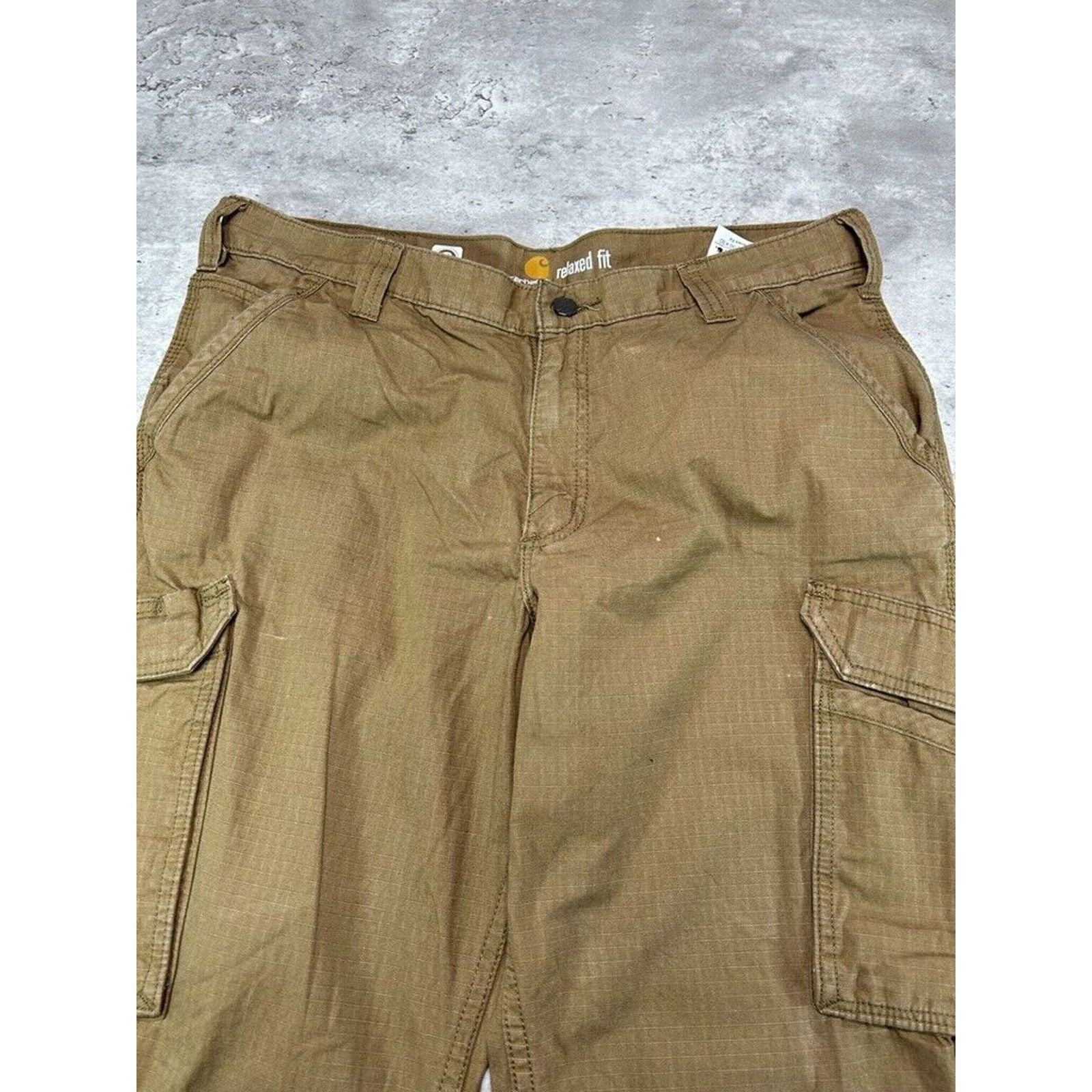 Carhartt Carhartt Ripstop Canvas Workwear Cargo Pants Size 37 Beige Size US 37 - 4 Thumbnail