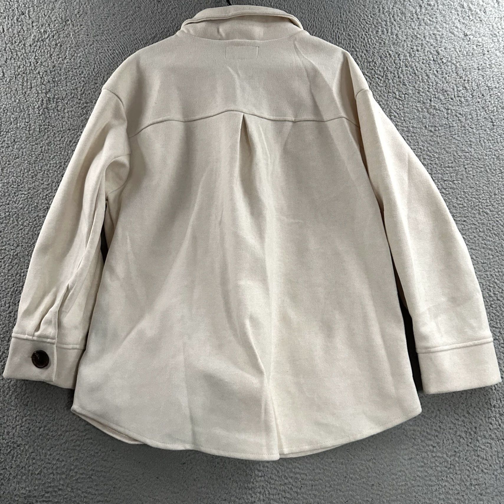 Vintage Ookie And Lola Womens Jacket 2X Ivory Solid Plush Shacket Polyester Blend Size XXL / US 16-18 / IT 52-54 - 7 Thumbnail