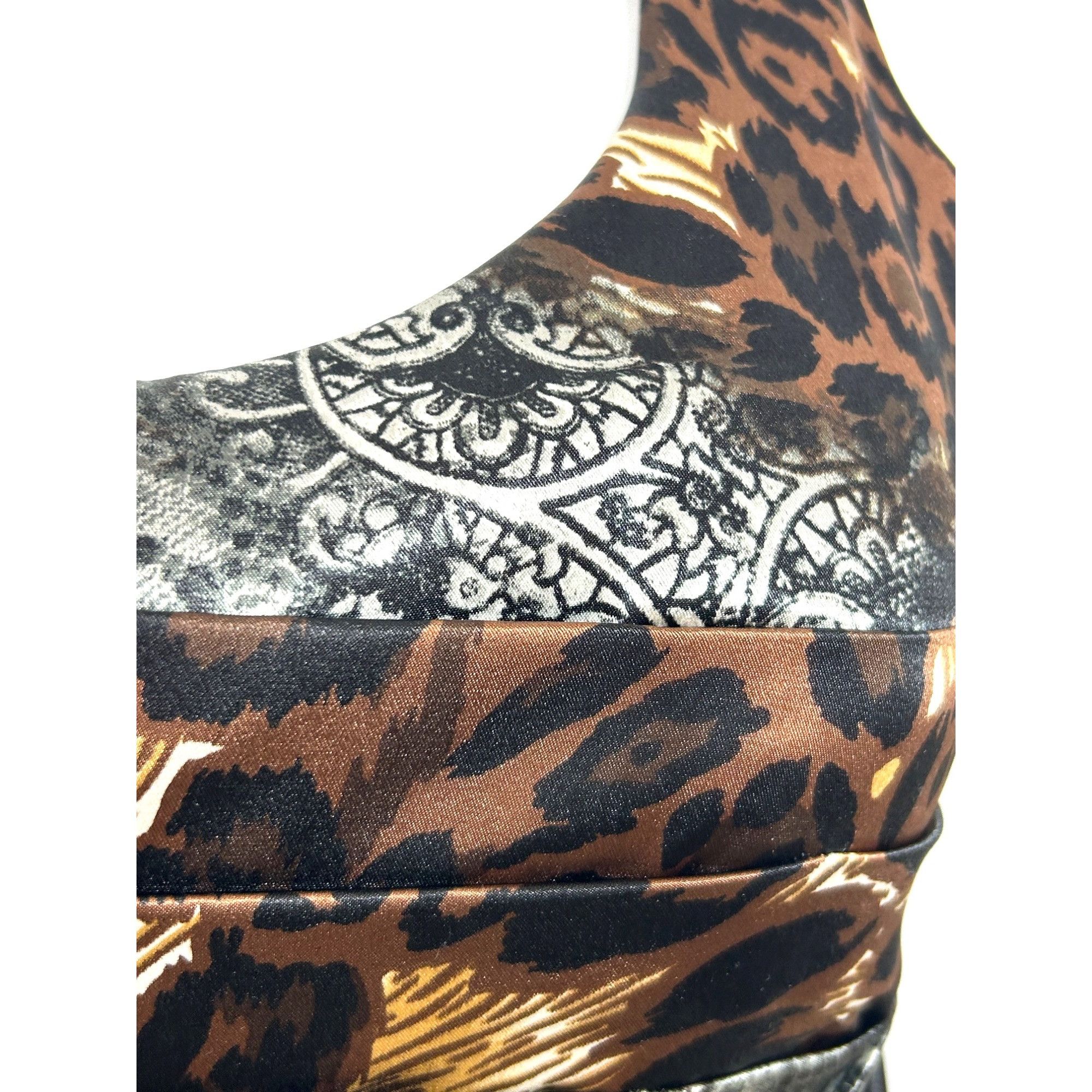 Other Bisou Bisou Dress 4 Mini Animal Print Brown Grey Sleeveless Size S / US 4 / IT 40 - 8 Thumbnail