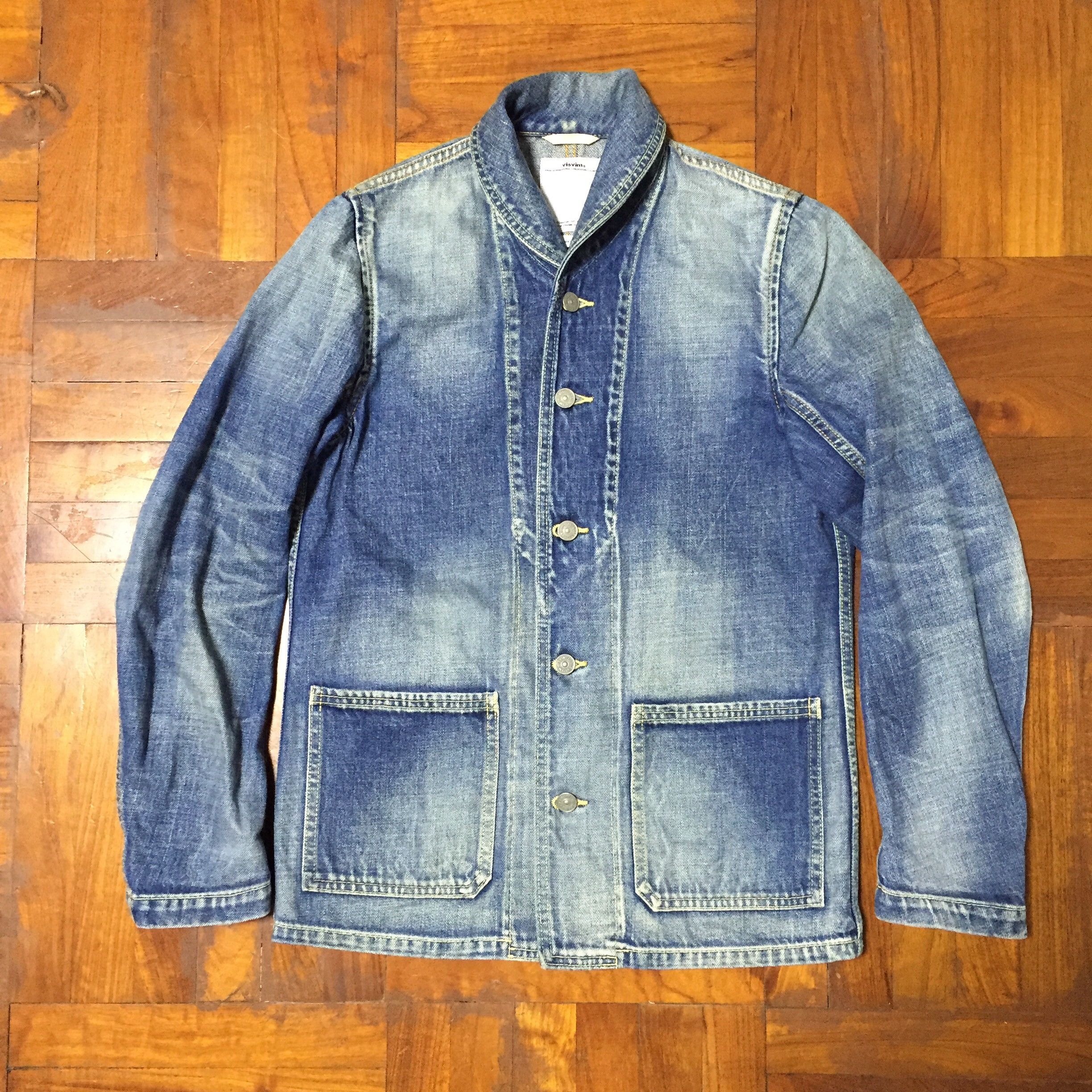 image of Visvim Artifact Coverall Damaged in Blue, Men's (Size Small)
