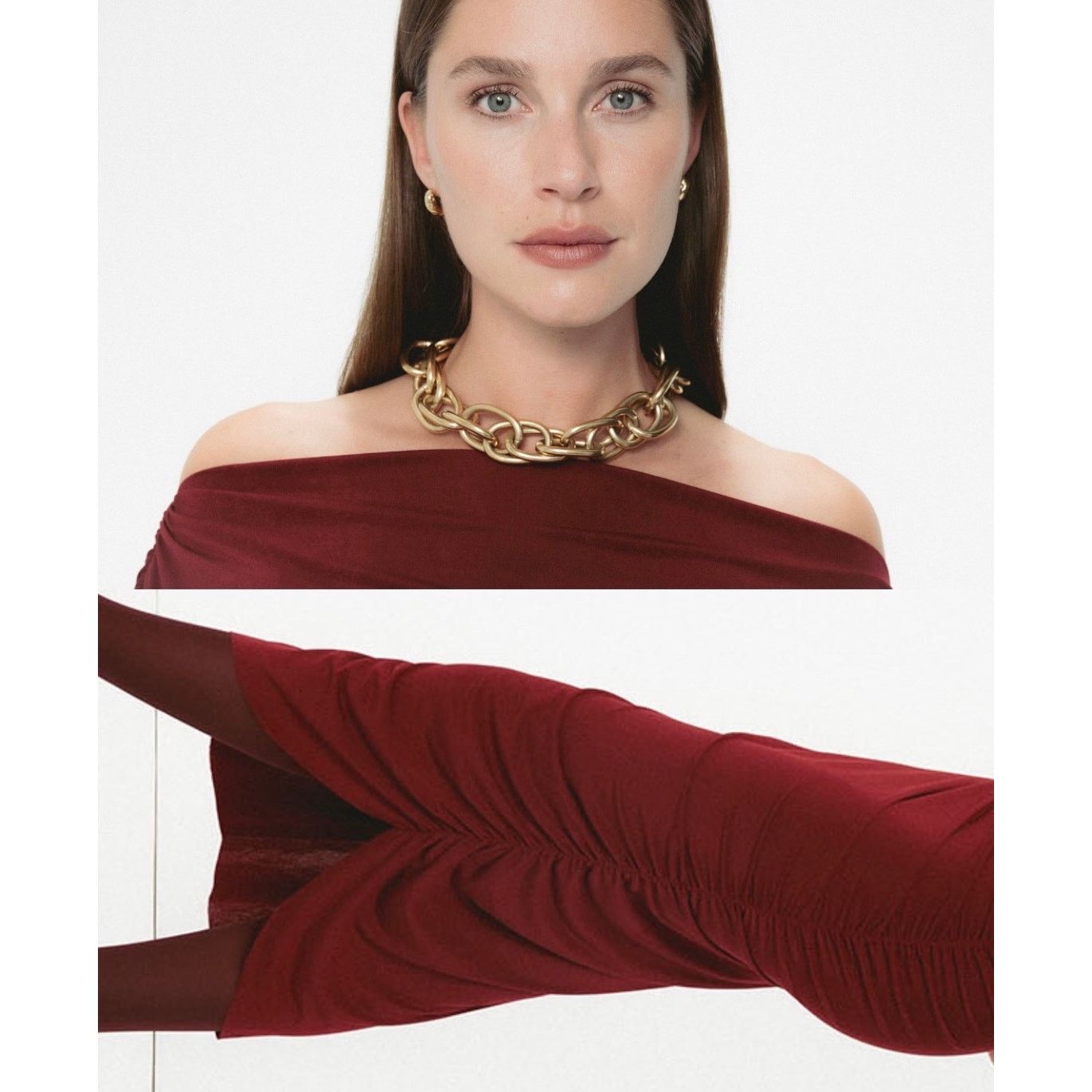 Other Me & Thee Red Off Shoulder Ruched Midi Dress Women 2 - G004 Size XS / US 0-2 / IT 36-38 - 3 Thumbnail