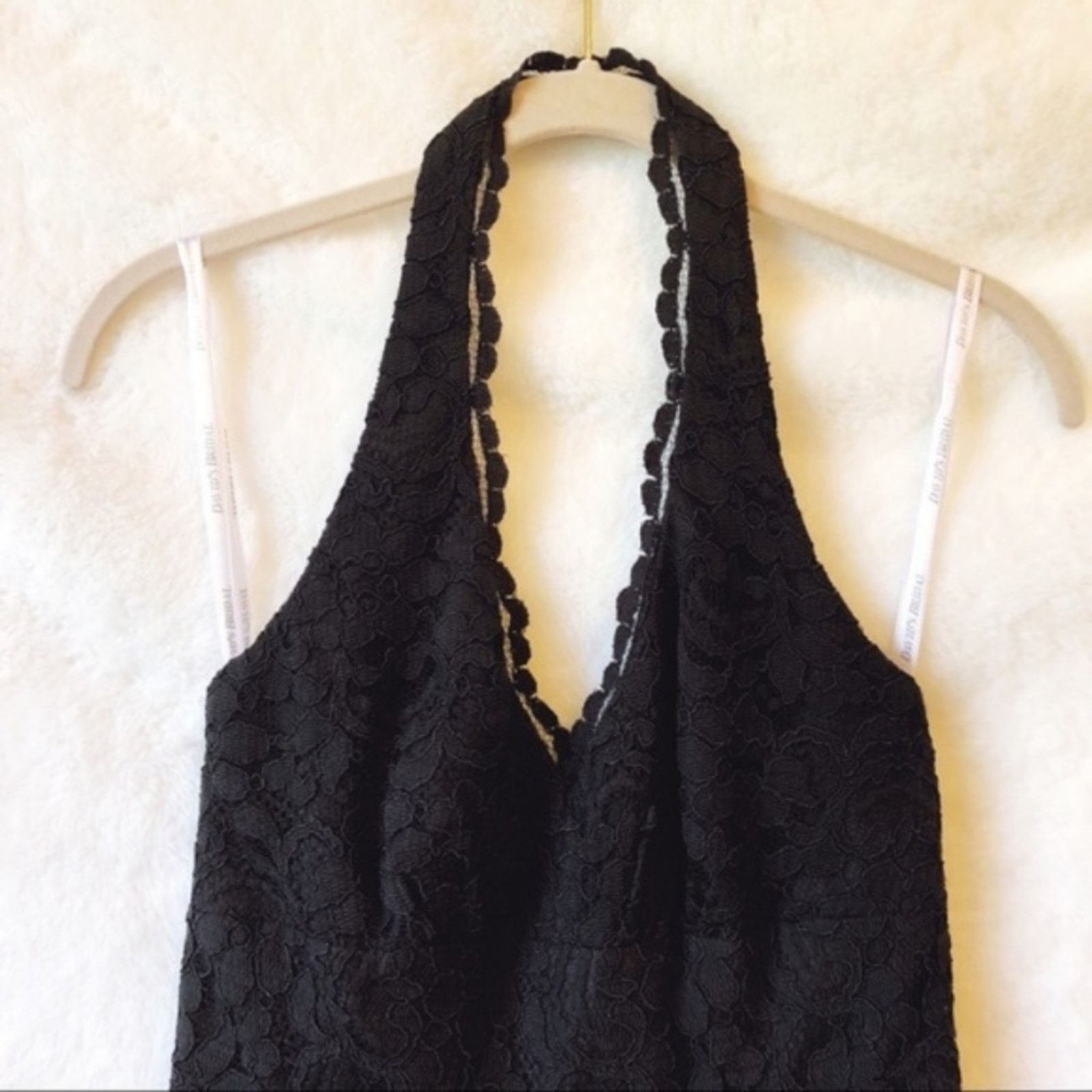 Other David’s Bridal Black Halter Top Laced Short Dress Size S / US 4 / IT 40 - 5 Thumbnail
