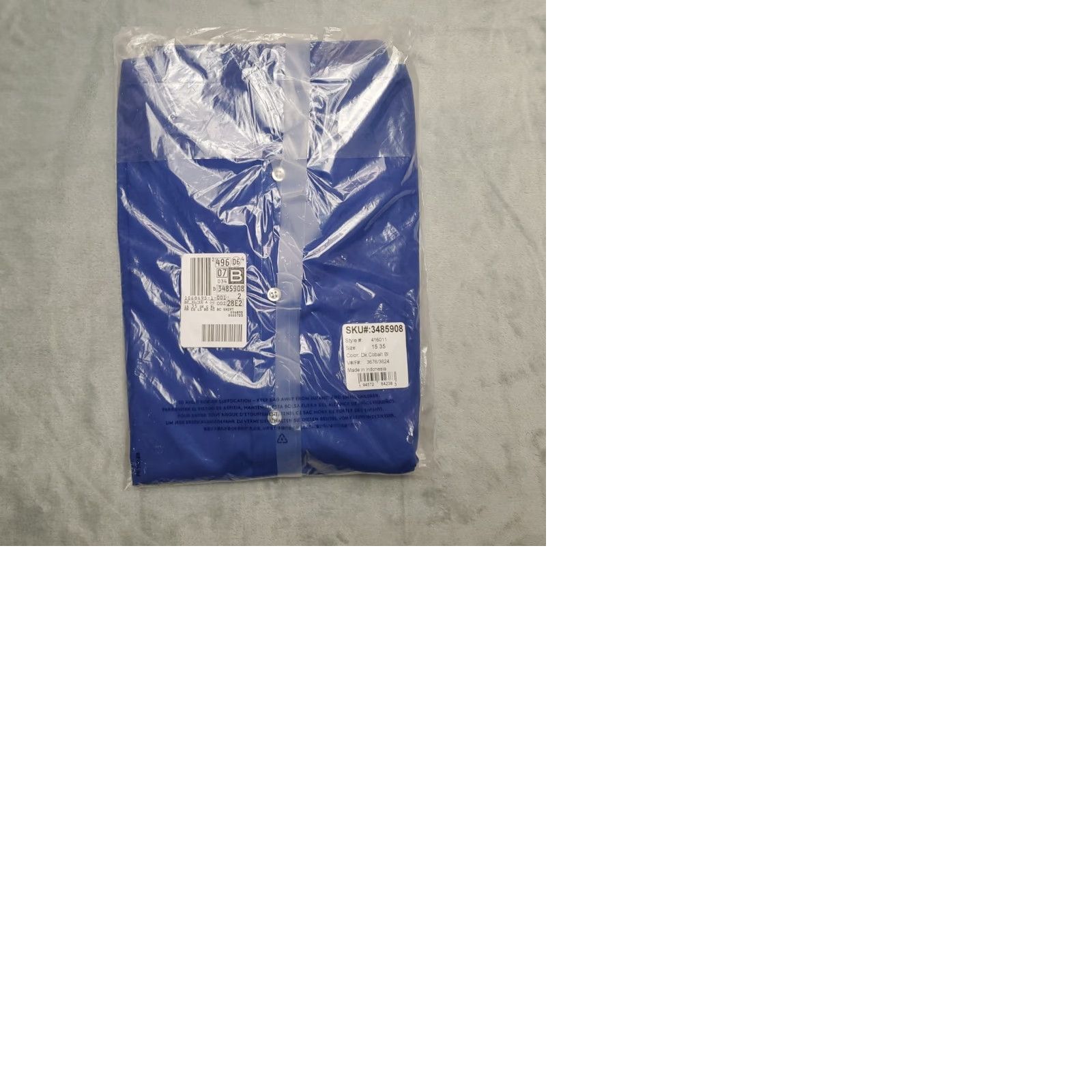 Lands' End Lands' End Shirt Mens 15 x 35 Cobalt Blue Long Sleeve Button-Up Traditional Fit Mens Shirts Blue 100% Cotton Button-Down Casual Workwear Size US M / EU 48-50 / 2 - 9 Thumbnail