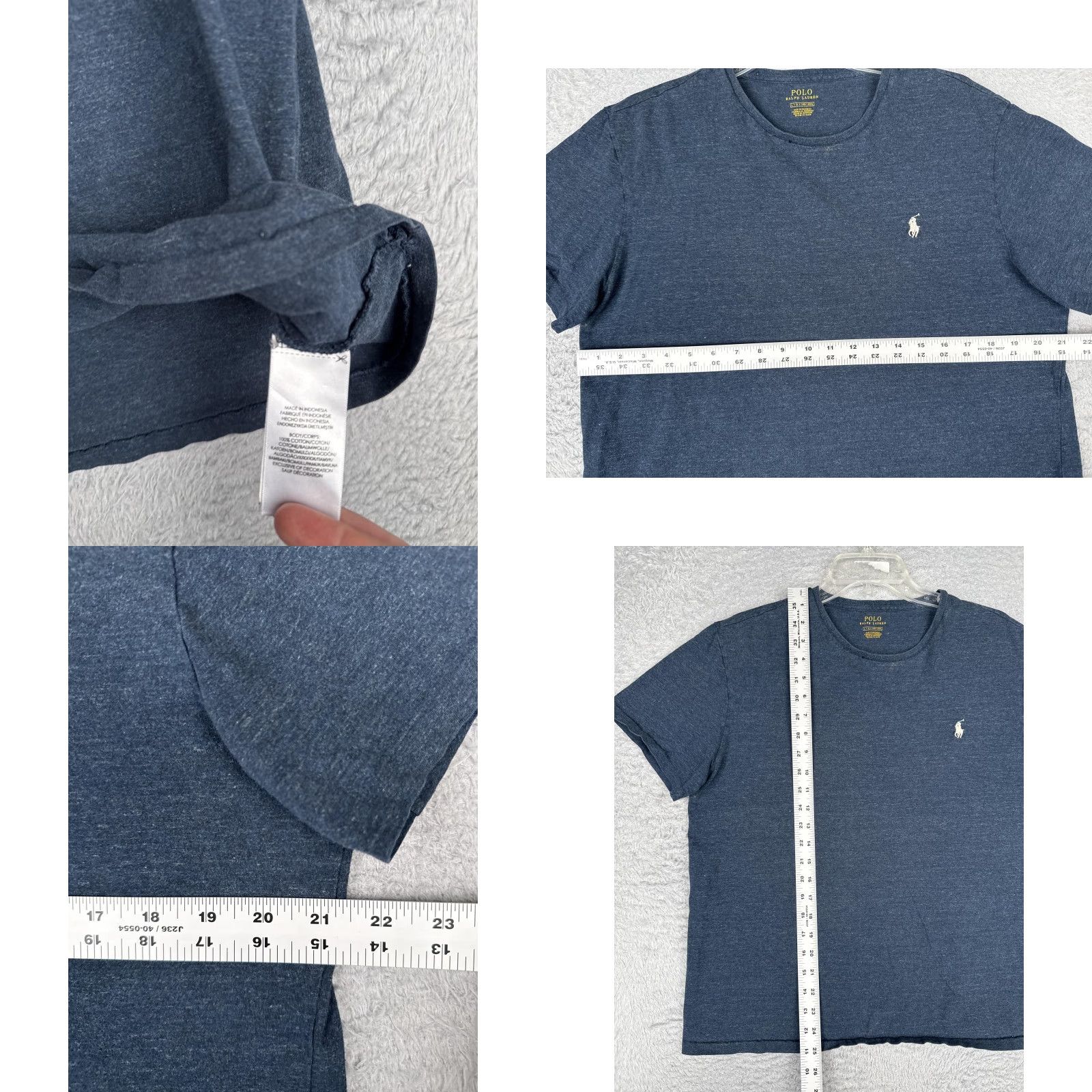 Polo Ralph Lauren Polo Ralph Lauren Shirt Mens Large Blue Crew Neck Short Sleeve Cotton Tagless Logo Tee Size US L / EU 52-54 / 3 - 8 Thumbnail