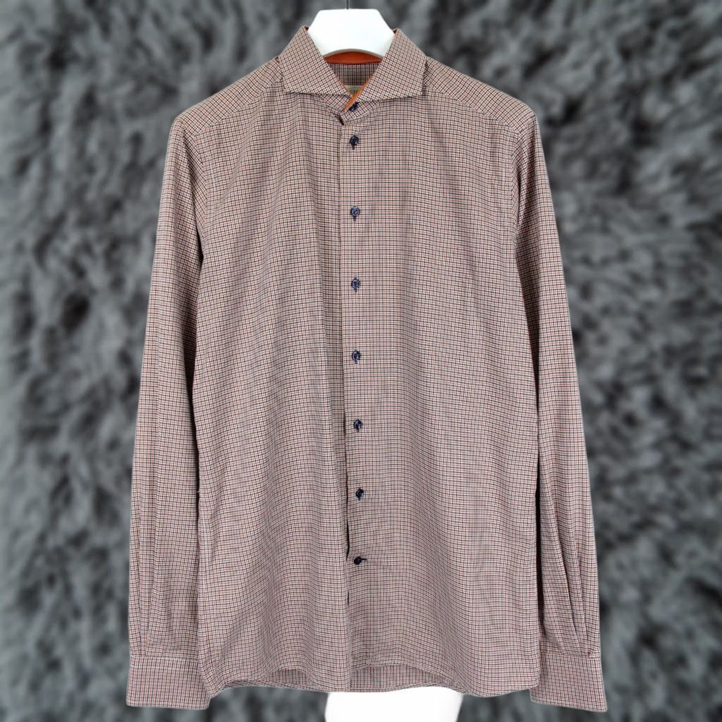 Eton Eton Slim Extra Long Sleeve Shirt Men's 42 / 16 1/2 Check Patterned Cutaway Size US XL / EU 56 / 4 - 1 Thumbnail