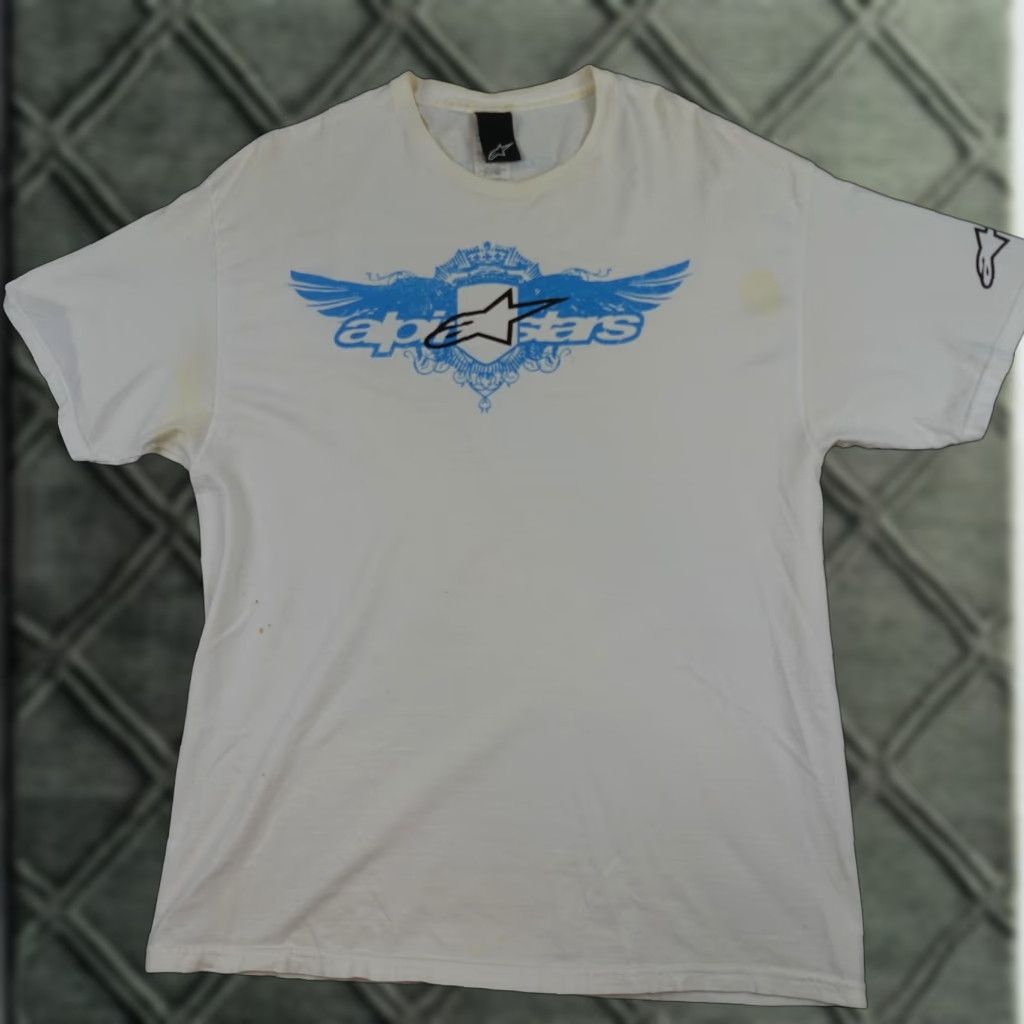 Alpinestars VINTAGE Alpinestars Shirt Mens Large White Logo Graphic Motorcycle Tee Racing Shirt Size US L / EU 52-54 / 3 - 1 Thumbnail