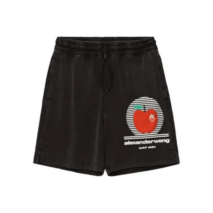 Alexander Wang Alexander Wang SS21 Black Apple Print Shorts 0079 Size 22" - 1 Thumbnail