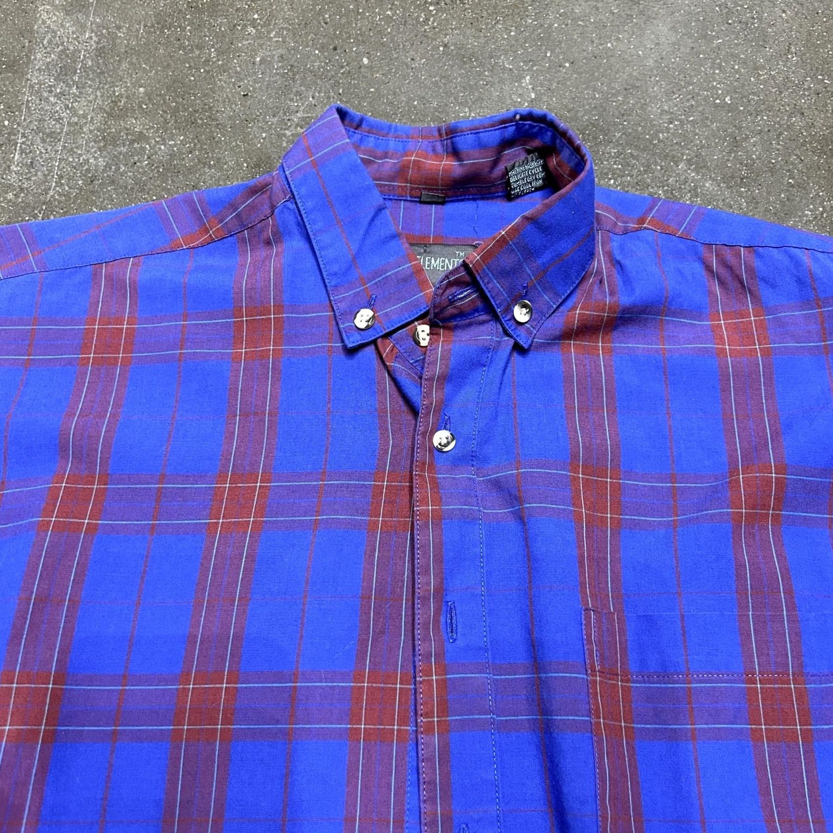 Vintage Basic Elements Shirt Mens Medium Blue Plaid Button-Down Long Sleeve Casual Shirt Size US M / EU 48-50 / 2 - 2 Thumbnail