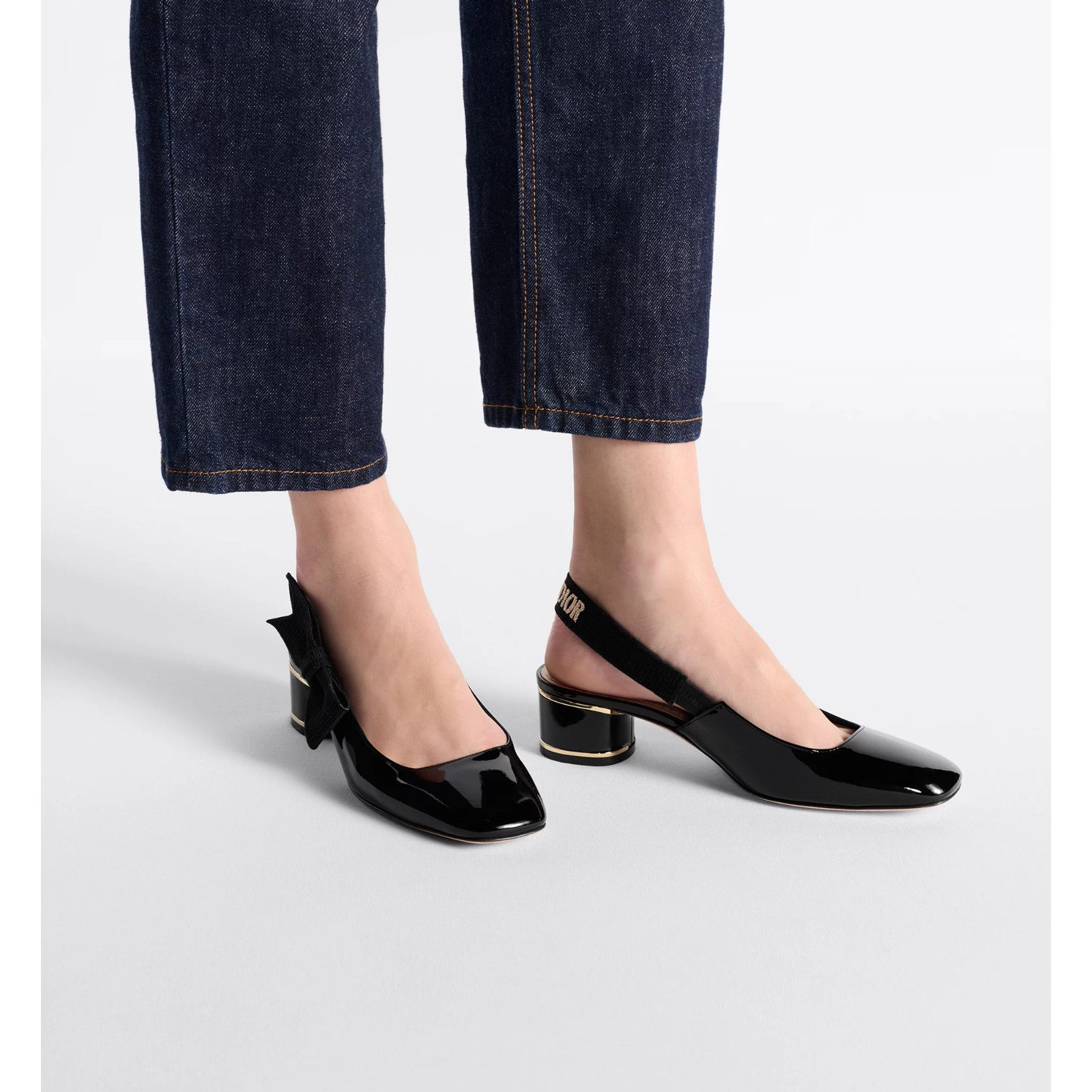 Dior Dior Miss Dior Paris Black Patent Bow Slingback Strap Size US 8.5 / IT 38.5 - 5 Thumbnail