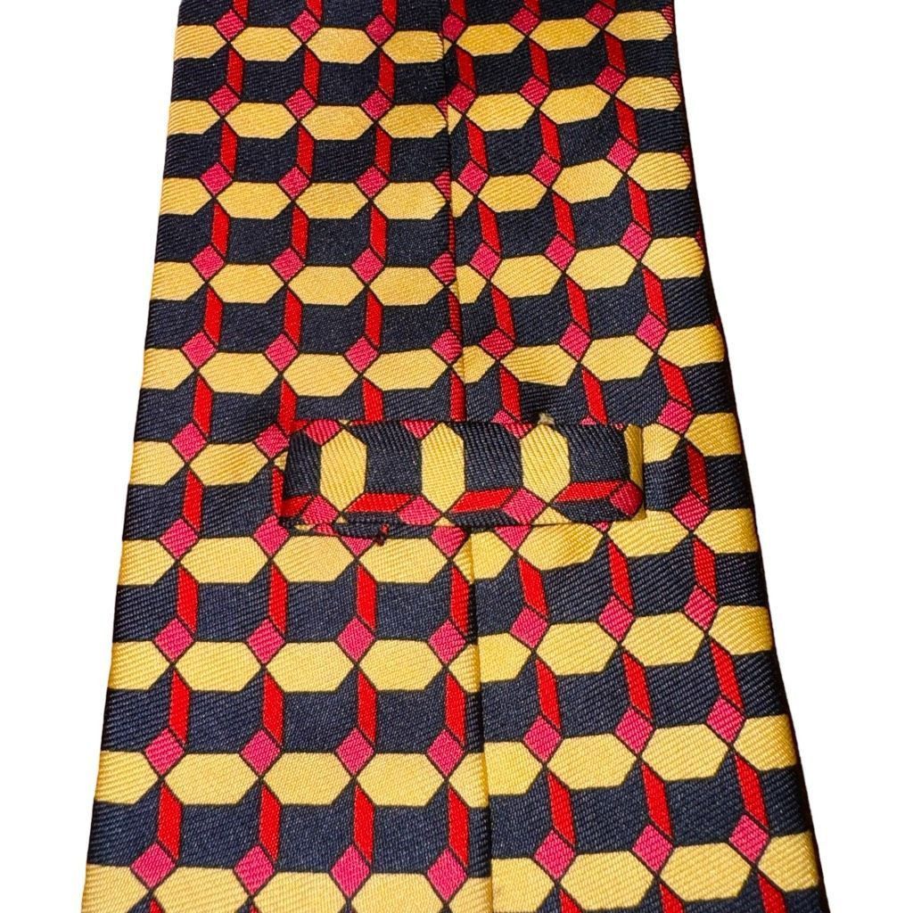 Bullock & Jones Bullock & Jones Geometic 100% Silk Handmade in Italy Tie Size ONE SIZE - 3 Thumbnail