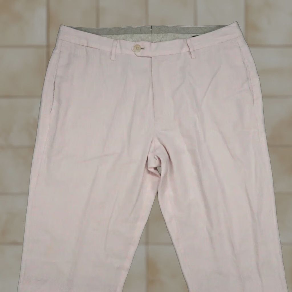 Bonobos Bonobos Pants Mens 34x32 Pink Linen Blend Chino Lightweight Stretch Flat Front Slim Athletic - Mens Pants Pink Linen Blend Chino Lightweight Stretch Size US 34 / EU 50 - 1 Thumbnail