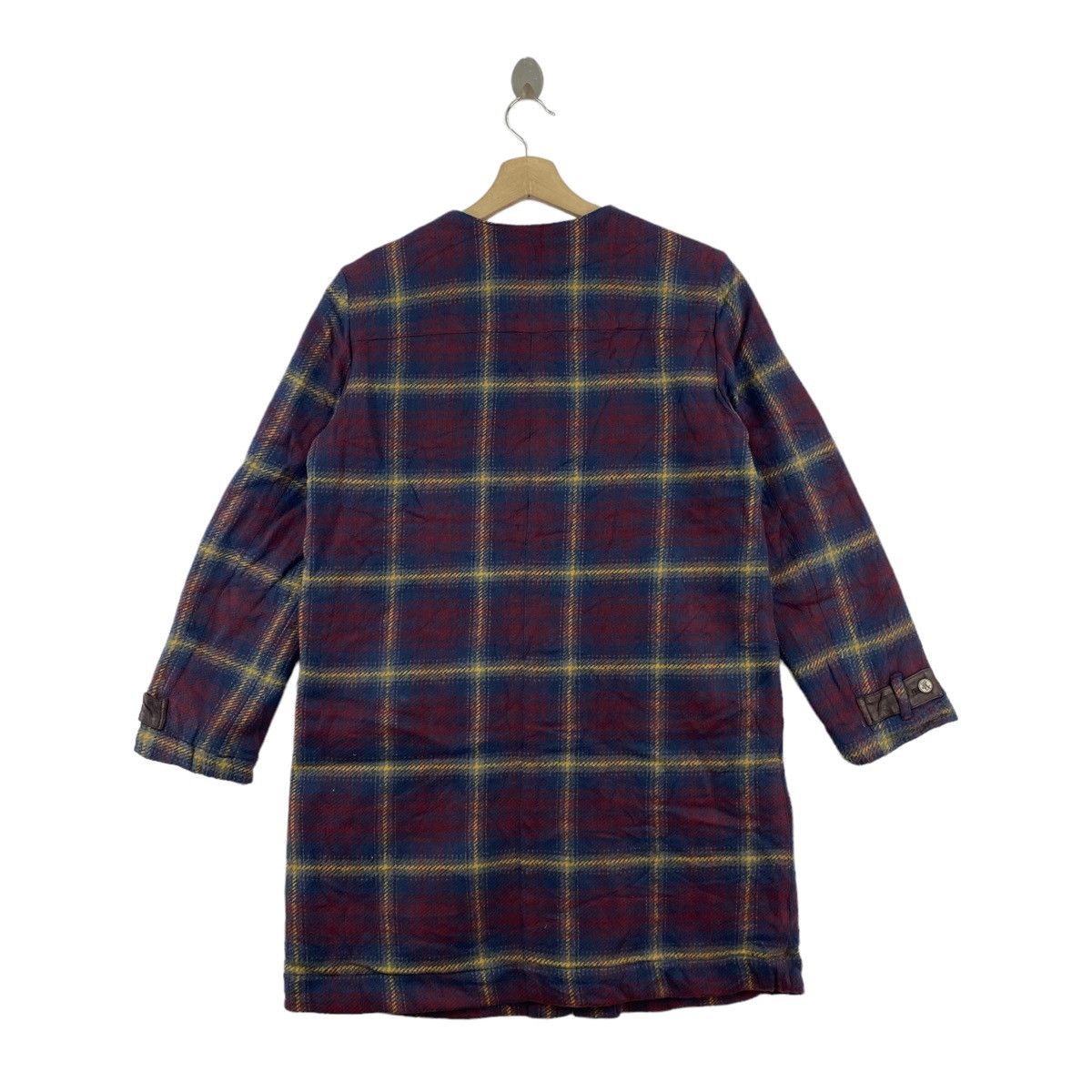 Mademoiselle Non Non MADEMOISELLE NON NON Check Tartan Button Up Wool Parka Size M / US 6-8 / IT 42-44 - 2 Thumbnail