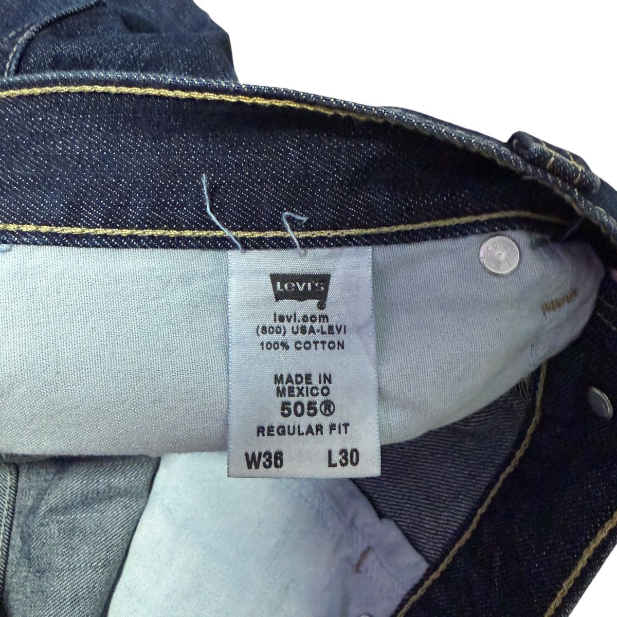 Levi's Levi’s 505 Regular Fit Jeans Dark Wash Y2K 34x27 Size US 34 / EU 50 - 4 Thumbnail